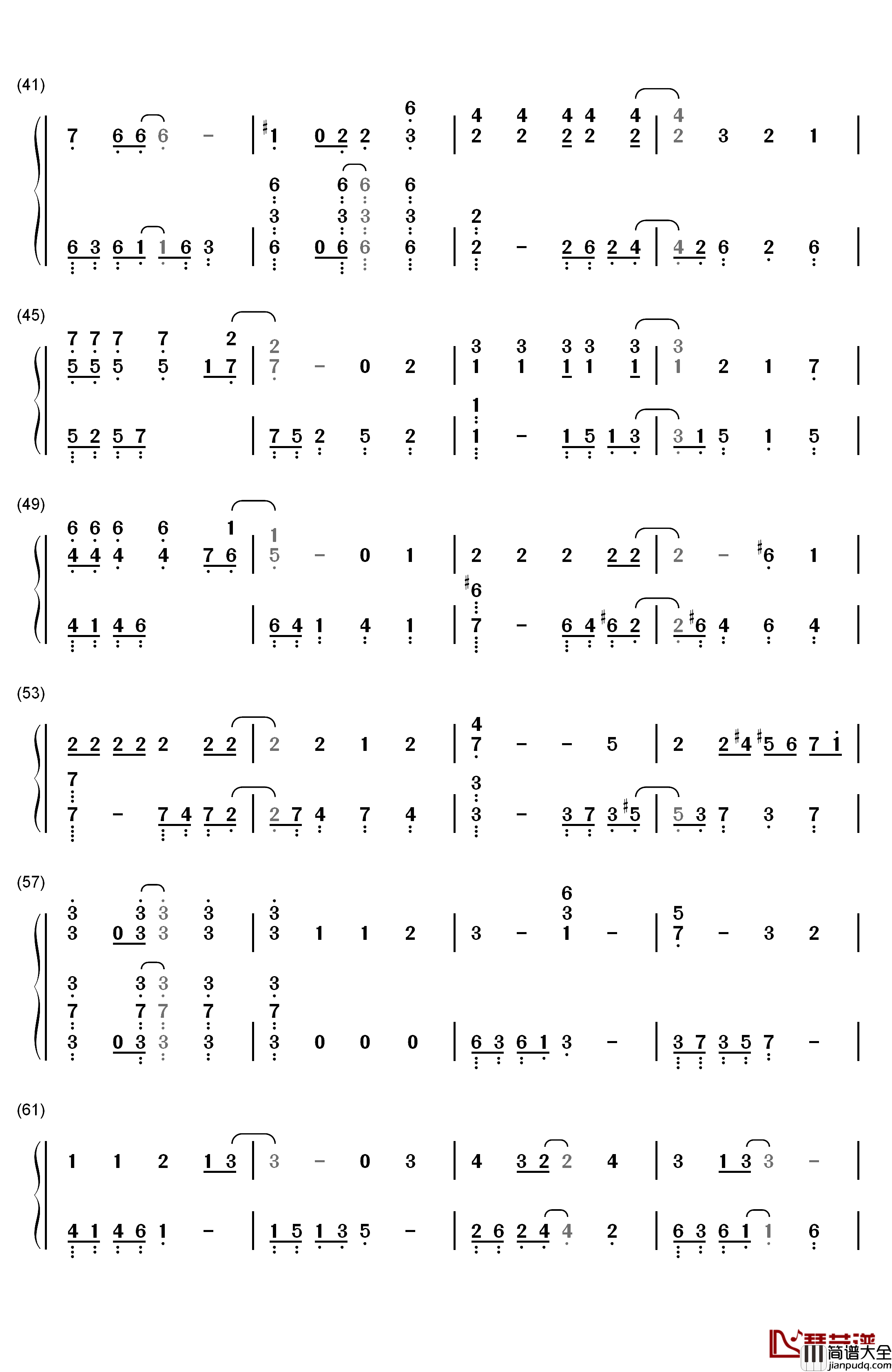 ラピスラズリ钢琴简谱_数字双手_蓝井艾露