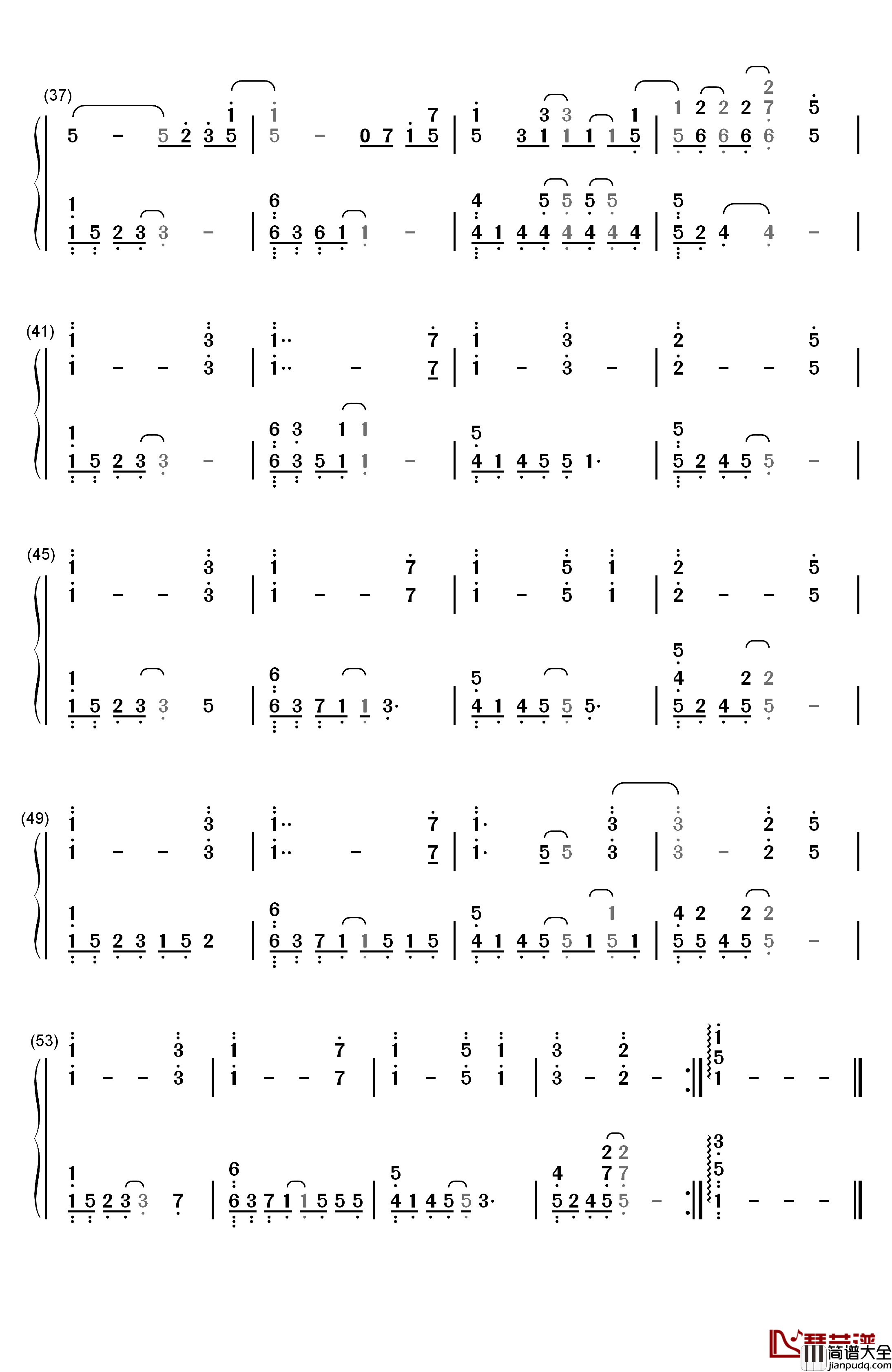 CCTV新闻频道天气预报背景音乐钢琴简谱_数字双手_未知