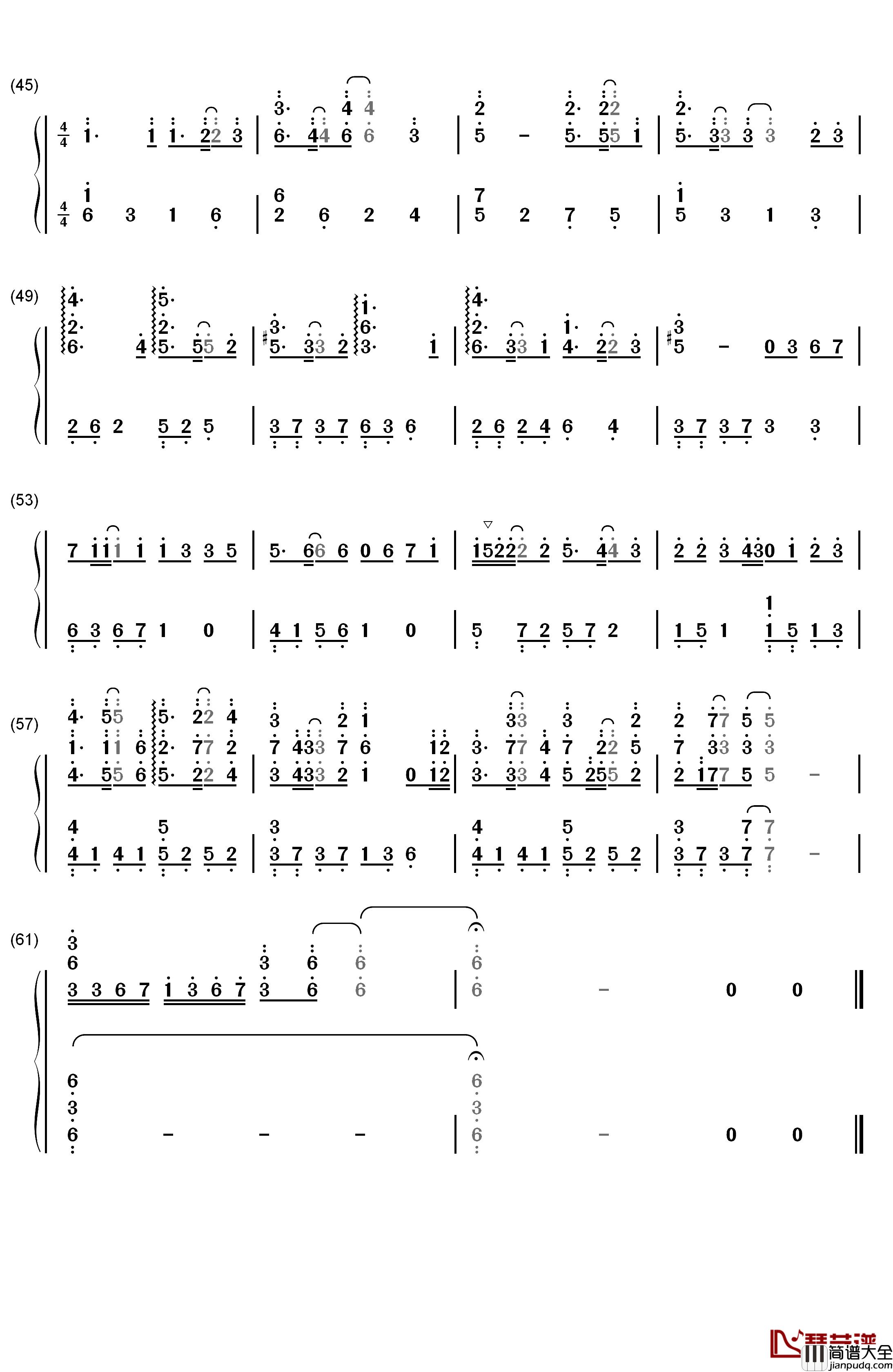 信仰之名钢琴简谱_数字双手_TFBOYS