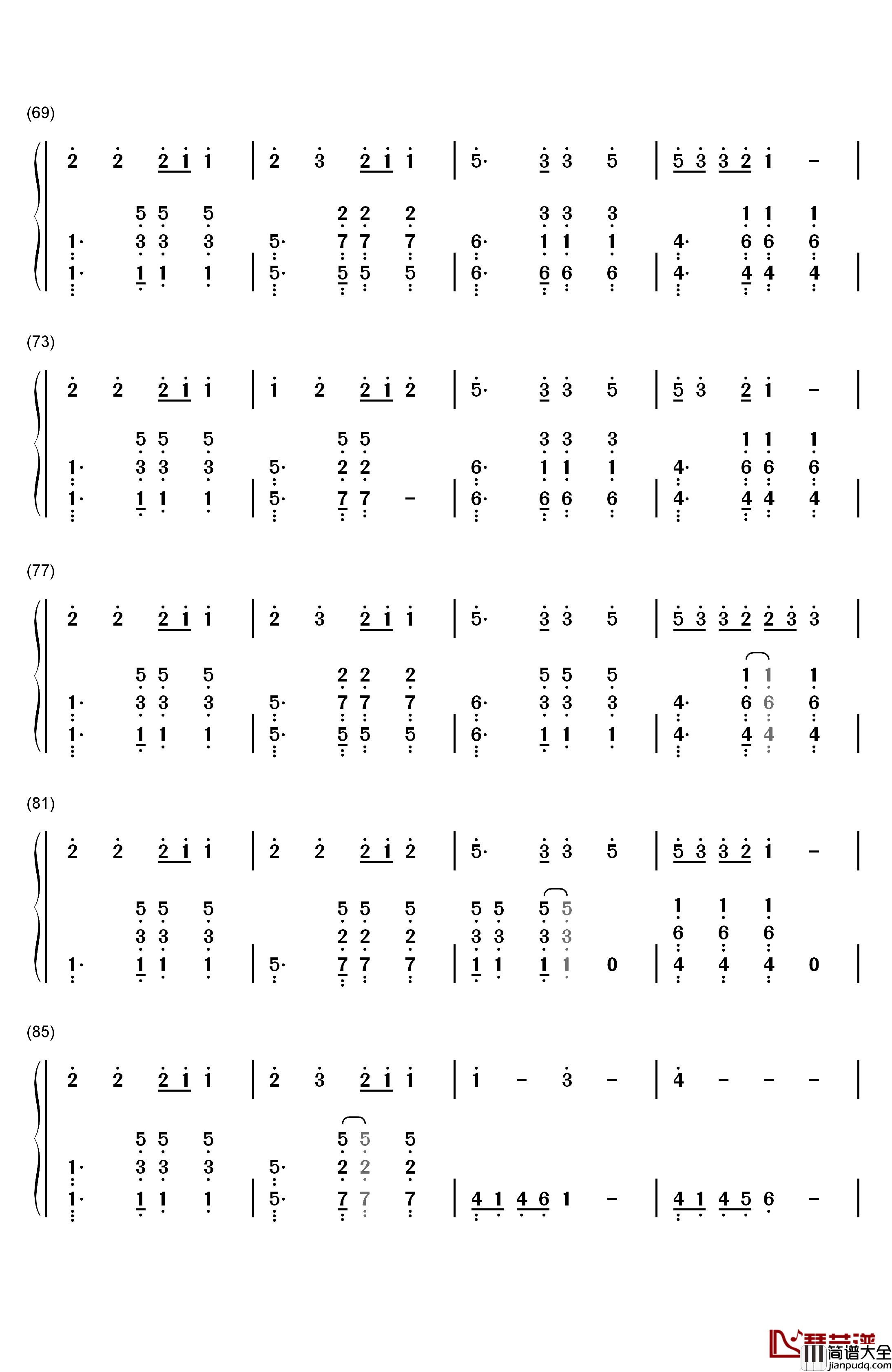 Fly钢琴简谱_数字双手_Avril_Lavigne