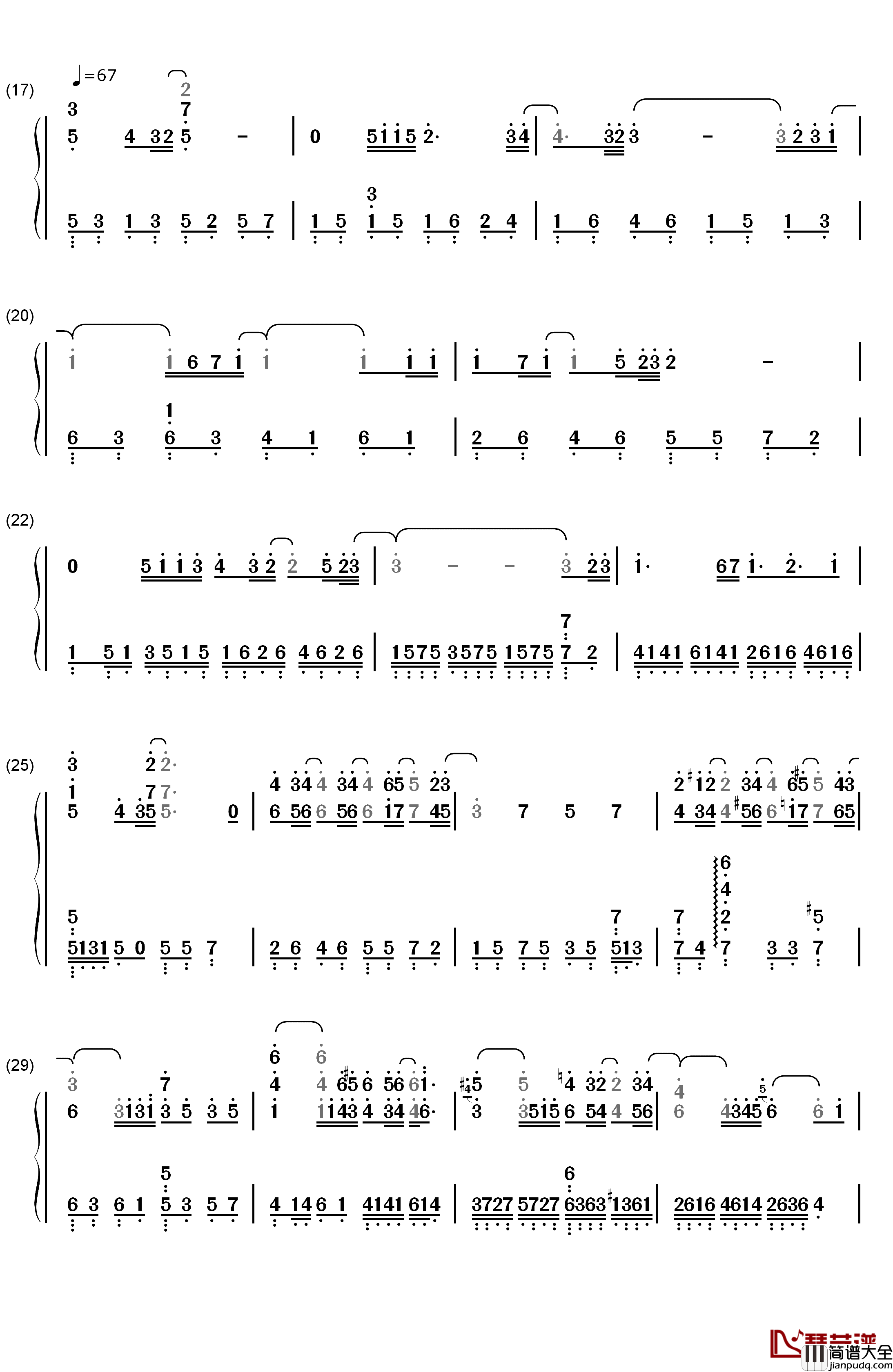 What_Makes_You_Beautiful钢琴简谱_数字双手_未知