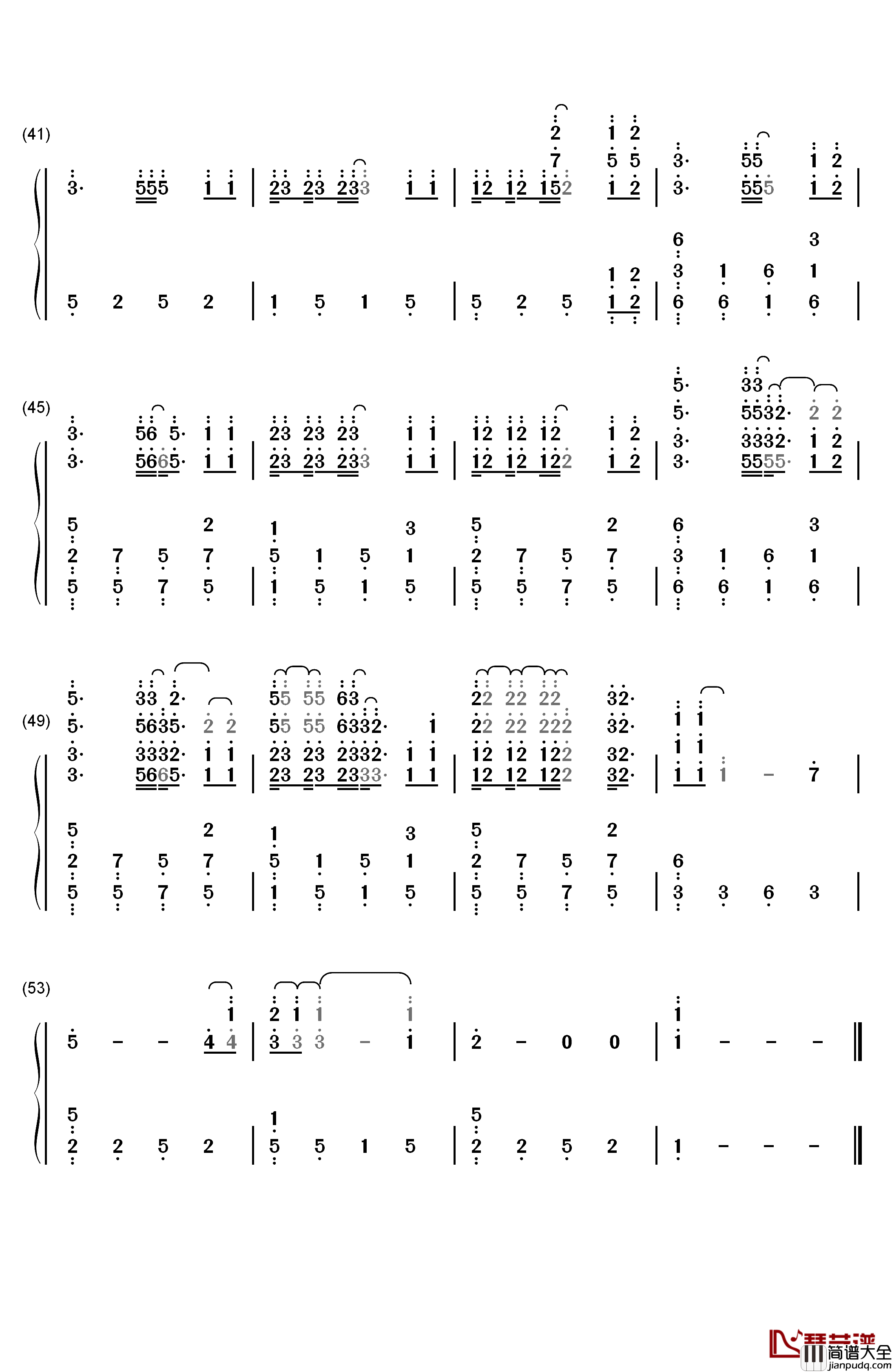 心之火钢琴简谱_数字双手_飞儿乐团__彭佳慧