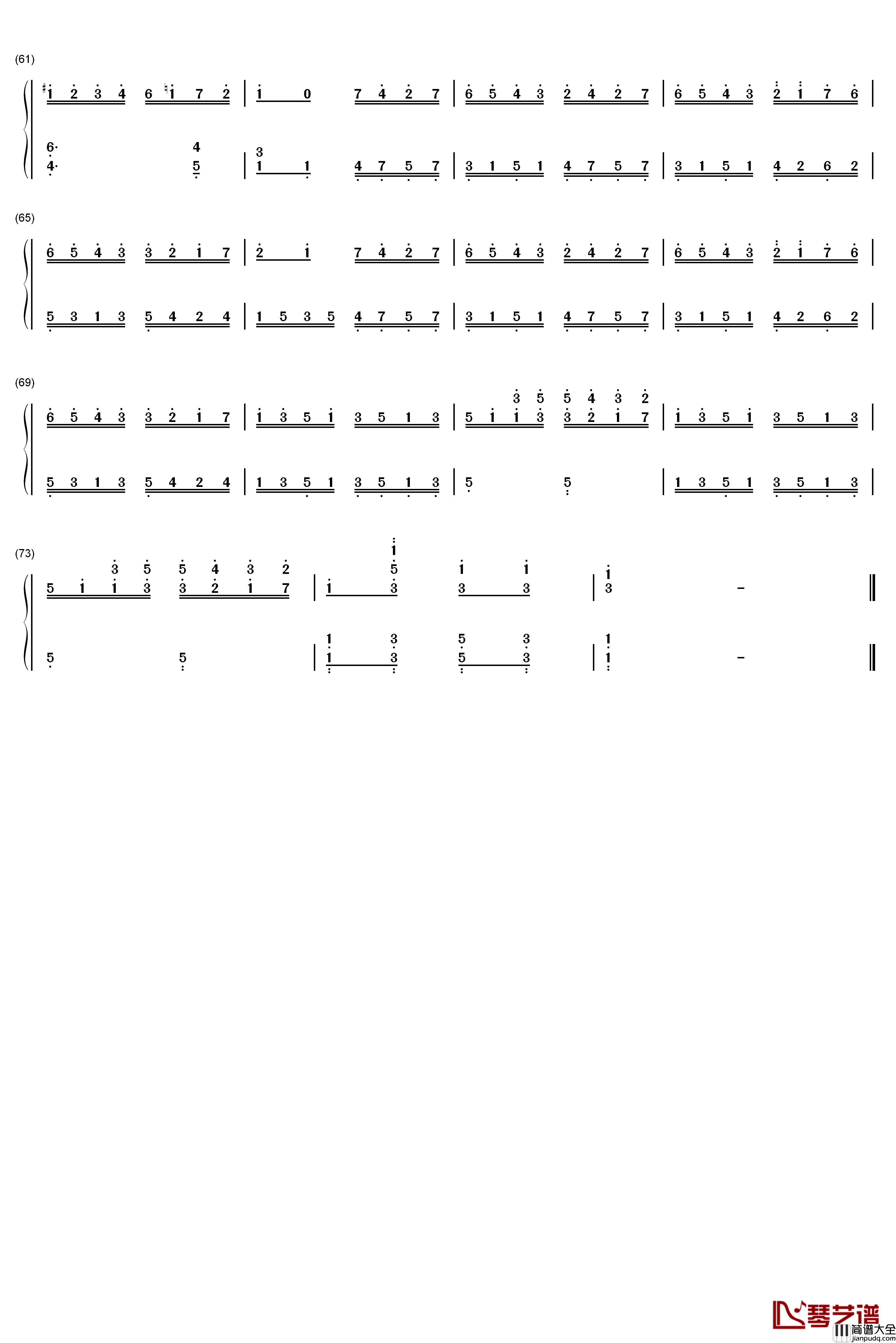 C大调奏鸣曲K.545第3乐章钢琴简谱_数字双手_莫扎特