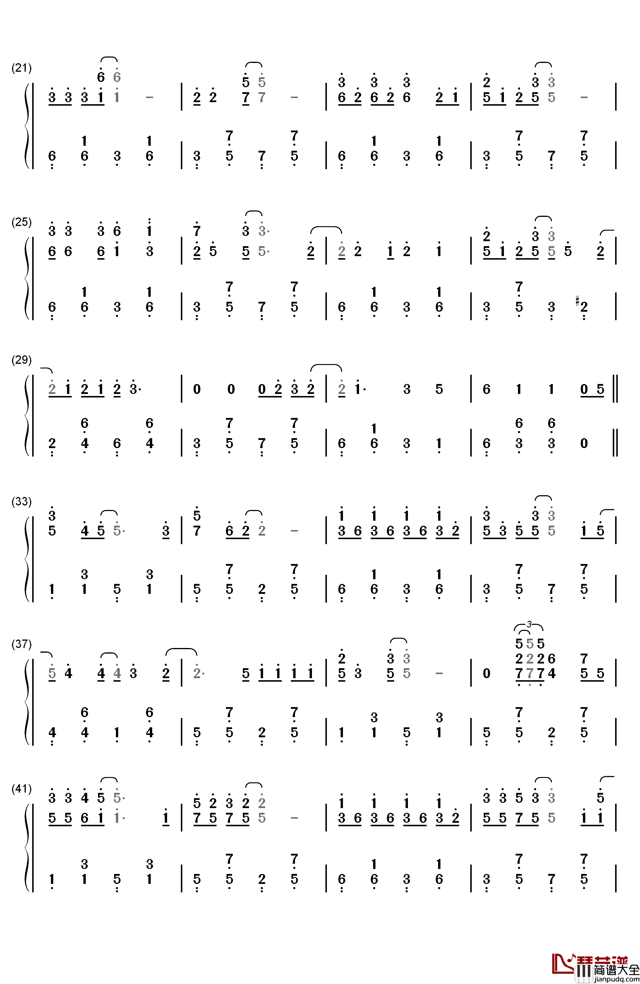 Lemon_Tree钢琴简谱_数字双手_Fool's_Garden