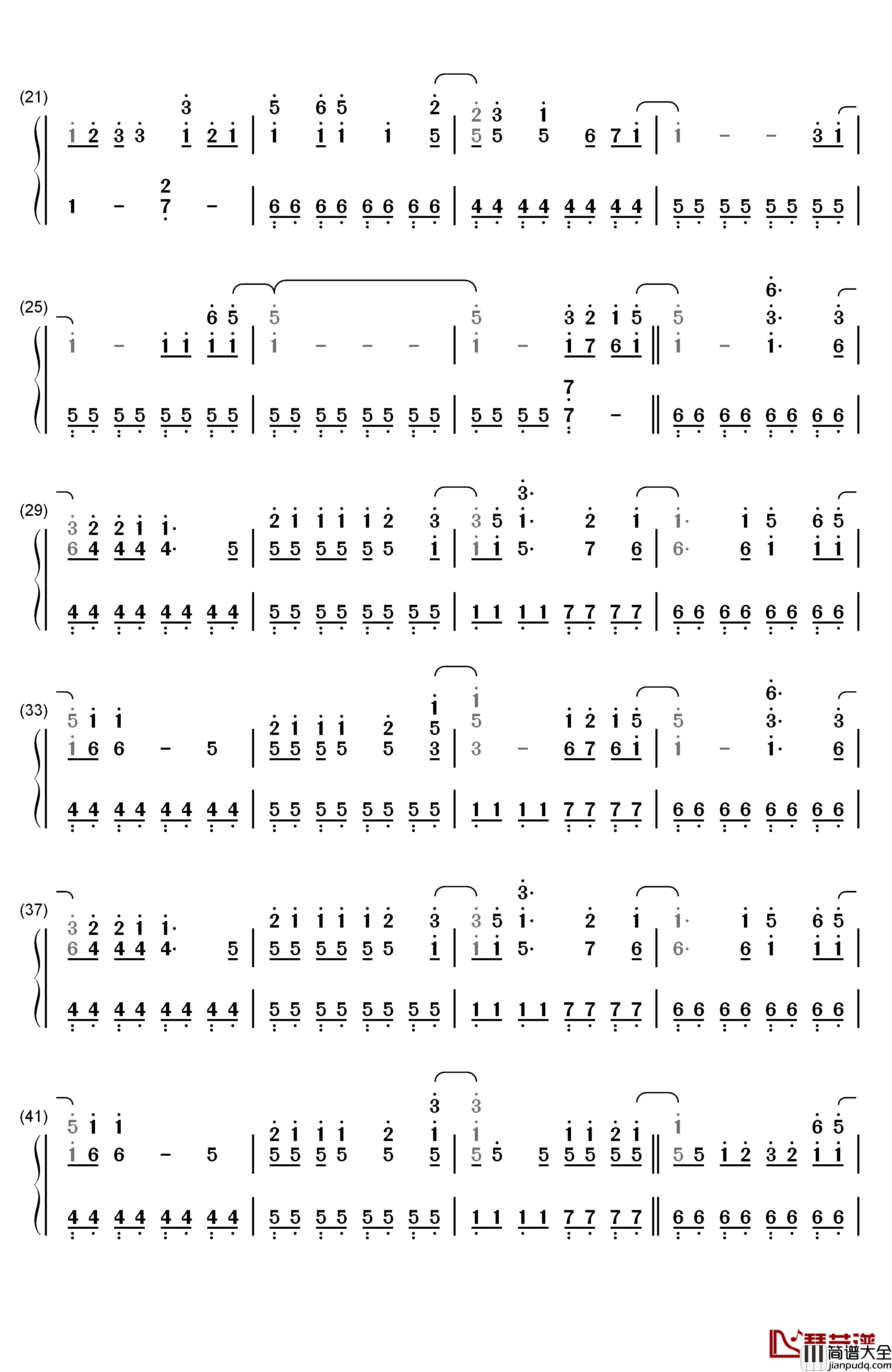 明日夜空的巡逻班钢琴简谱_数字双手_IA