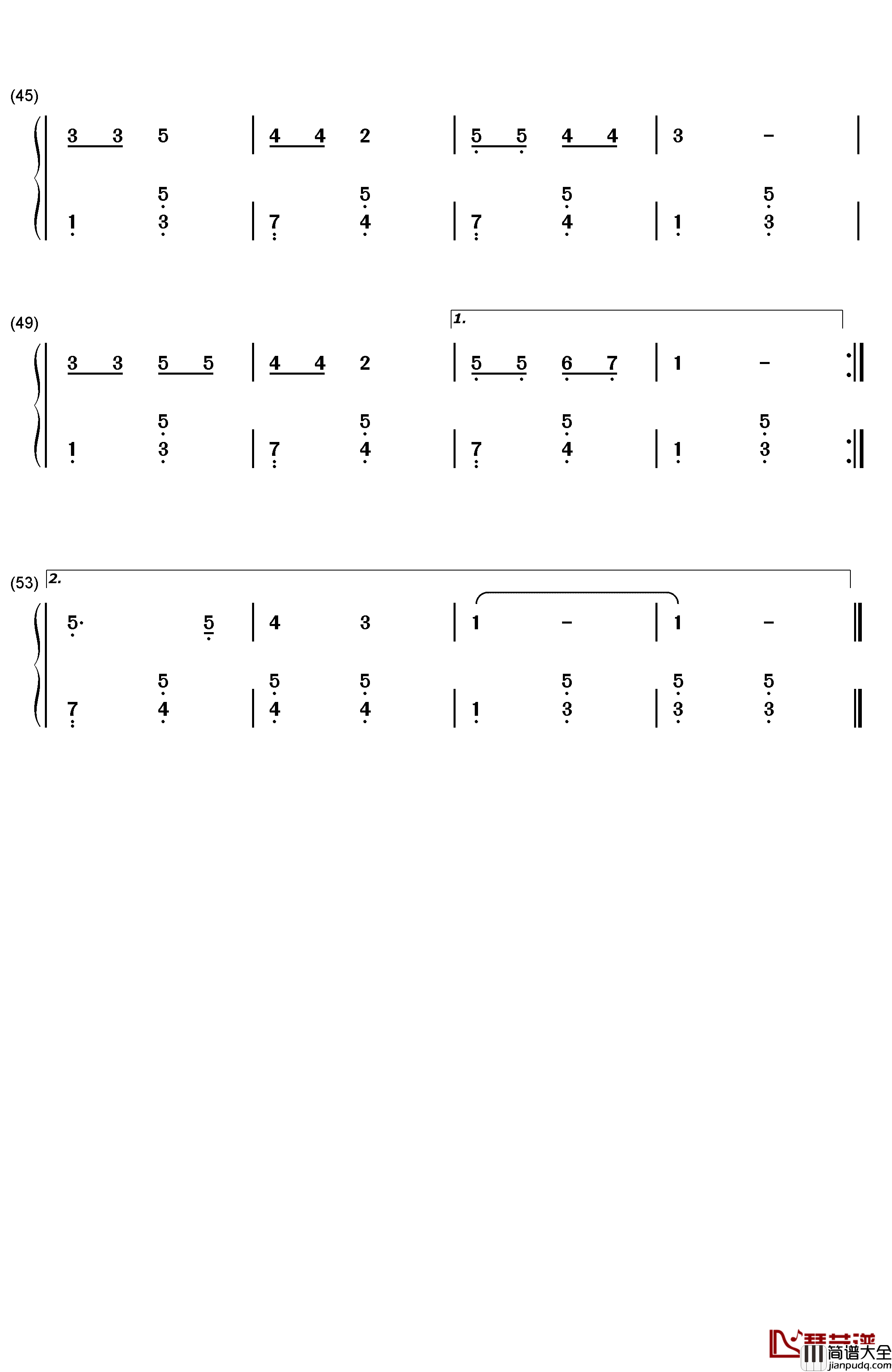 七色光钢琴简谱_数字双手_徐锡宜