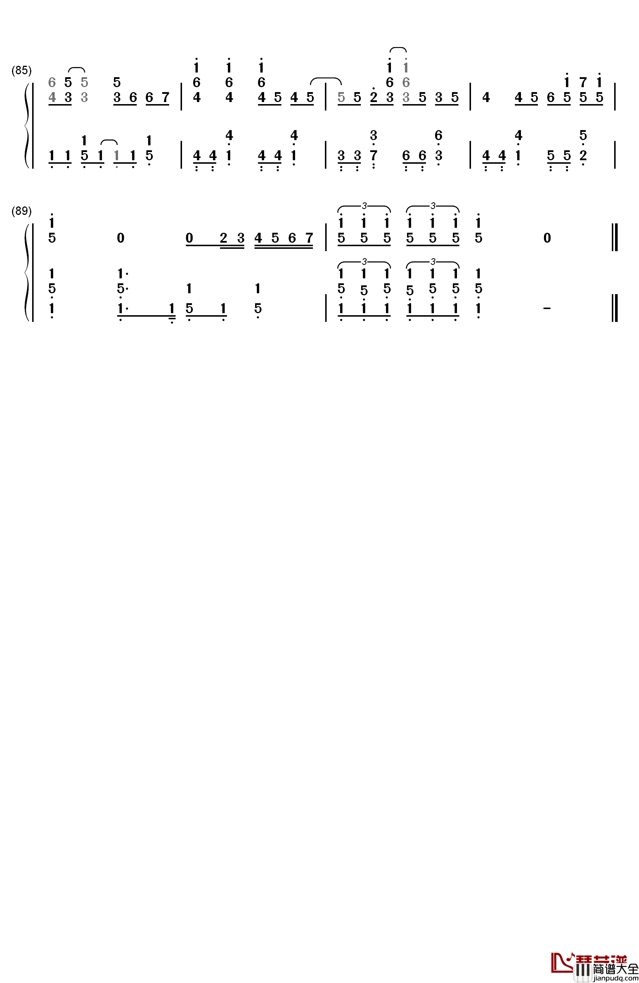 Jungle_P钢琴简谱_数字双手_5050