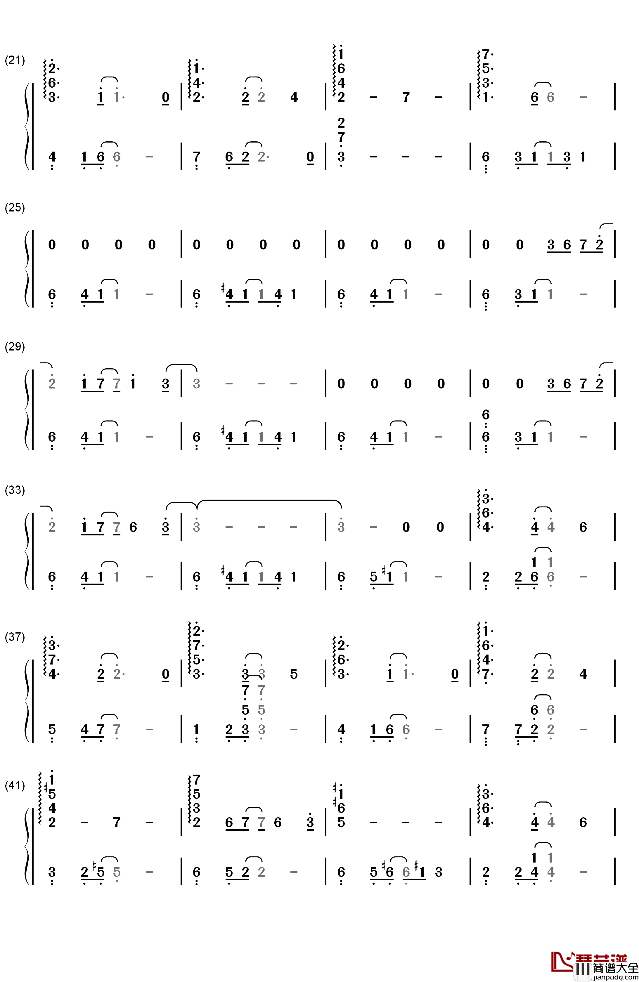 风之旅钢琴简谱_数字双手_西村由纪江