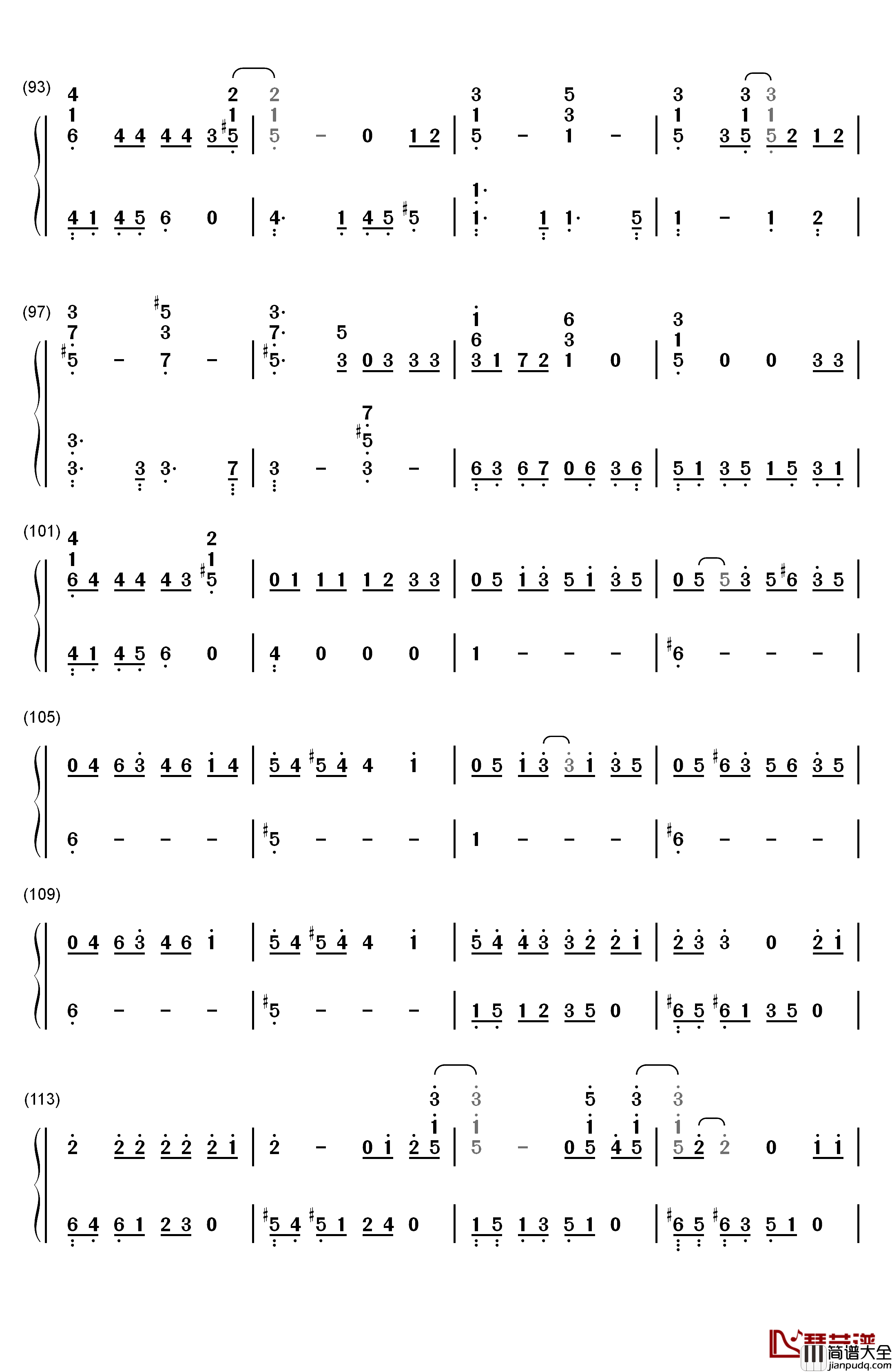 眼鼻嘴钢琴简谱_数字双手_Taeyang