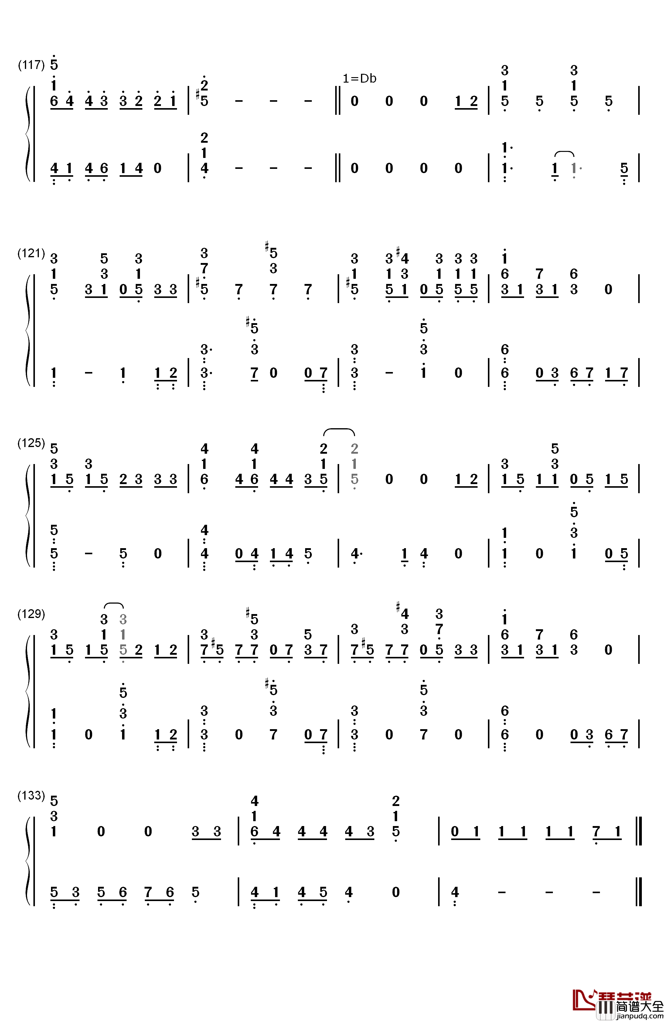 眼鼻嘴钢琴简谱_数字双手_Taeyang
