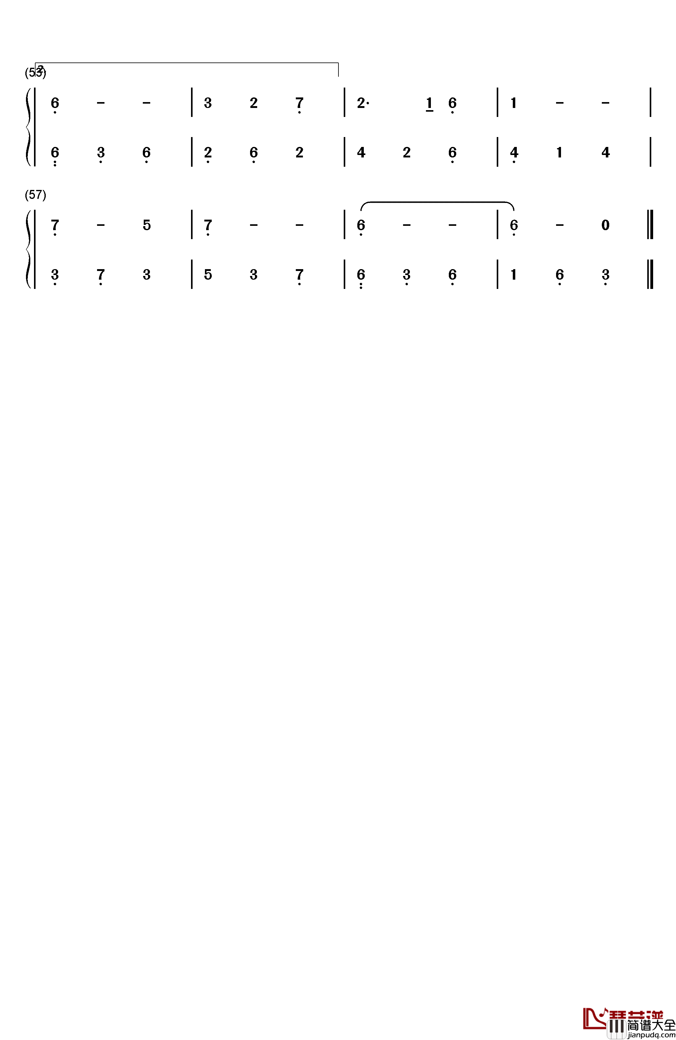 月牙船钢琴简谱_数字双手_小金