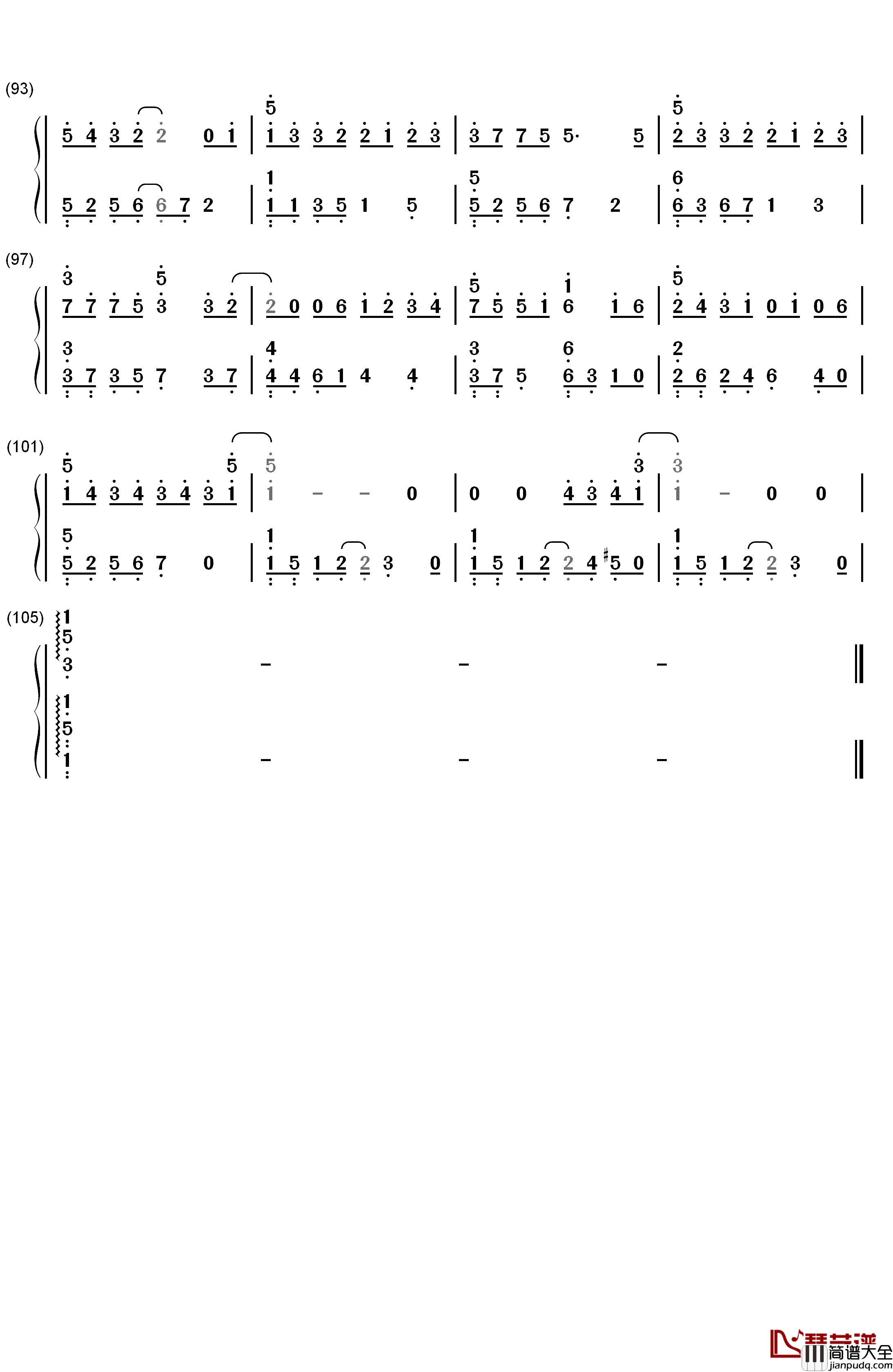我的秘密钢琴简谱_数字双手_邓紫棋
