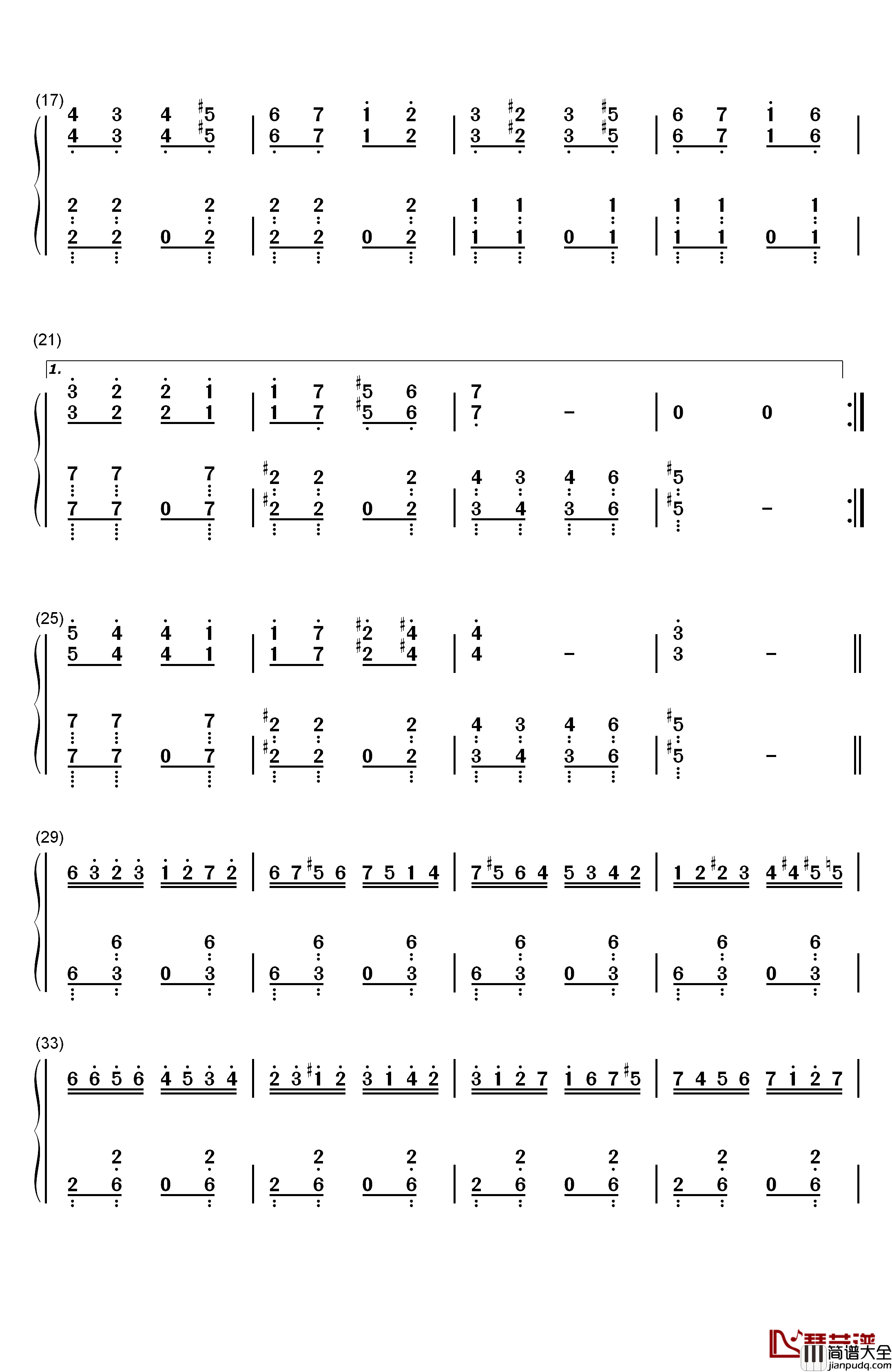 来自星星的你钢琴简谱_数字双手_Younha