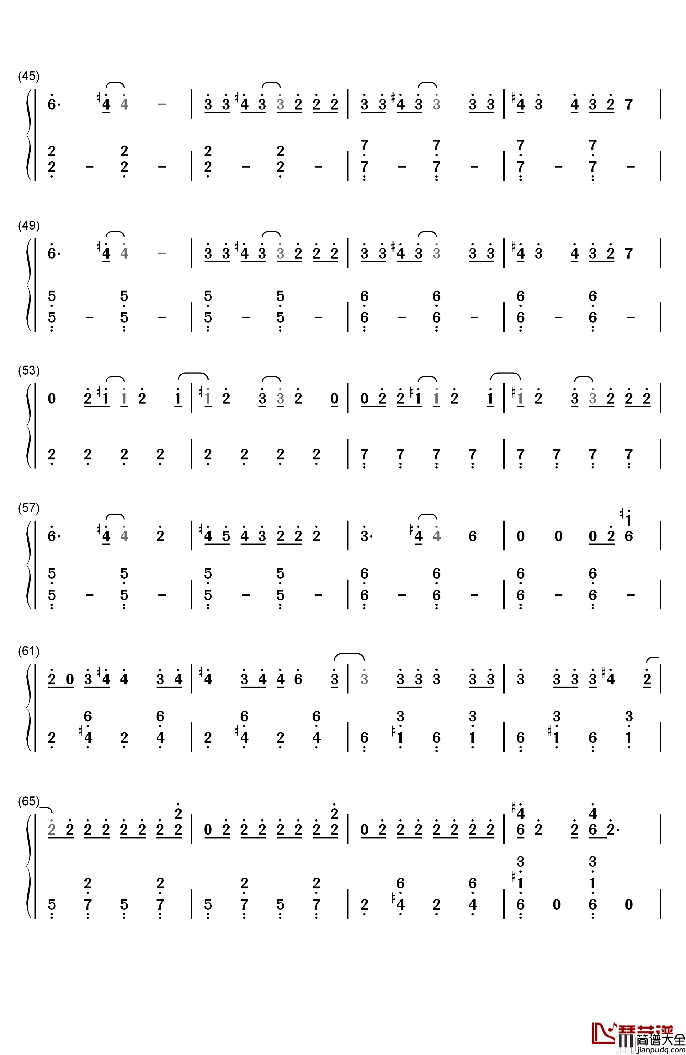 Sweeter_Than_Fiction钢琴简谱_数字双手_Taylor_Swift