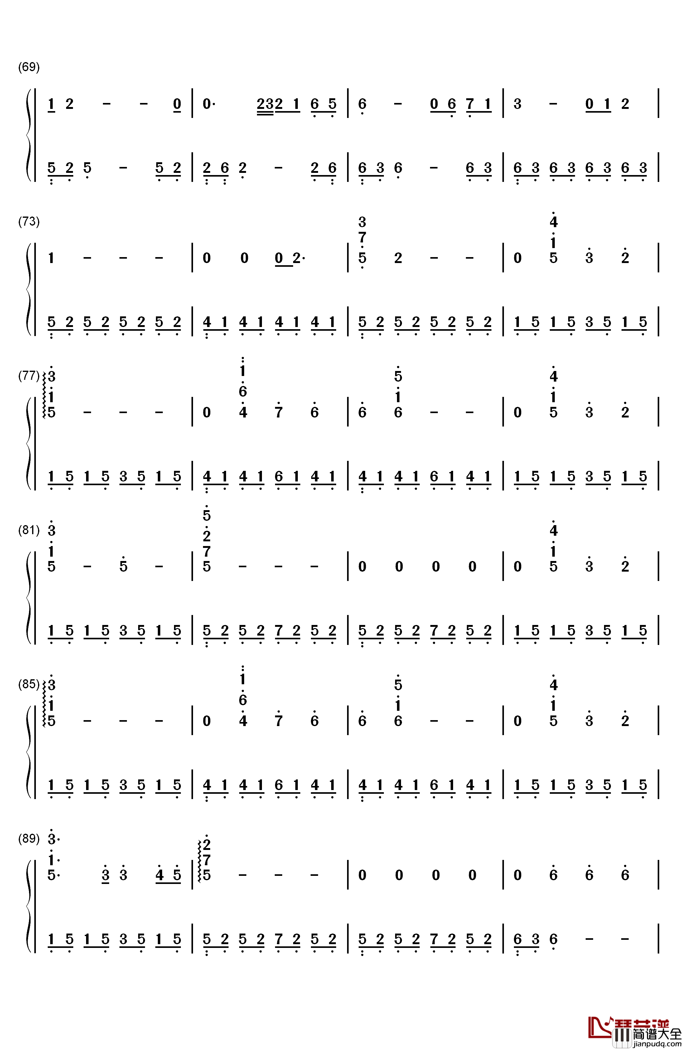 Into_The_West钢琴简谱_数字双手_Annie_Lennox