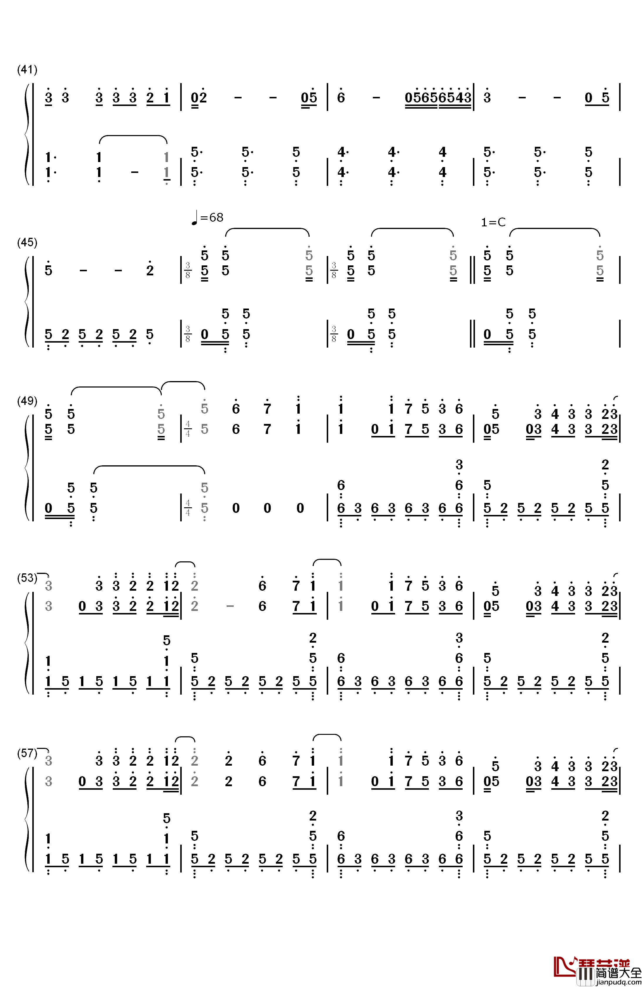 火影忍者钢琴简谱_数字双手_Rurutia__ルルティア
