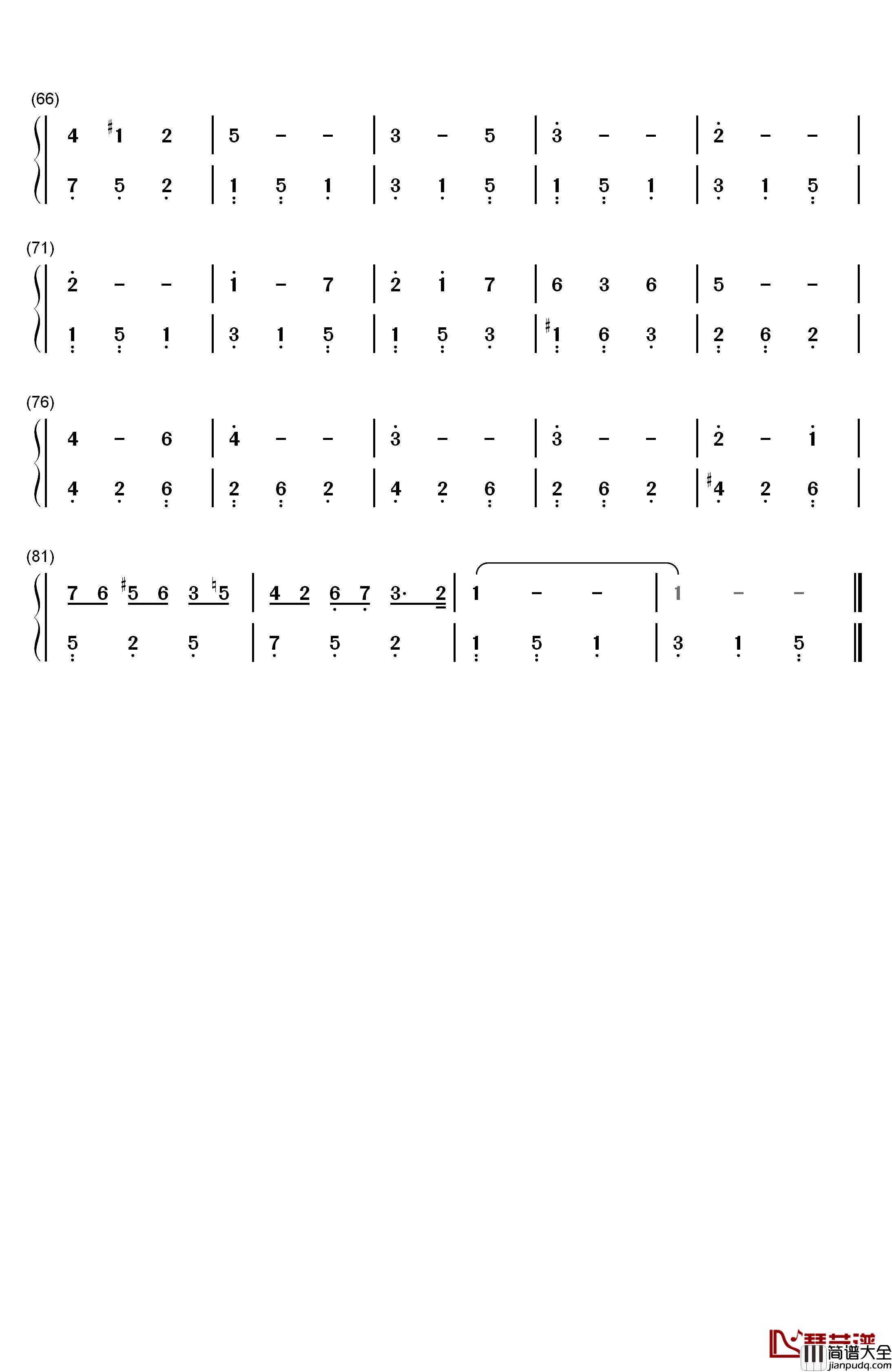 天使的小夜曲钢琴简谱_数字双手_布拉加