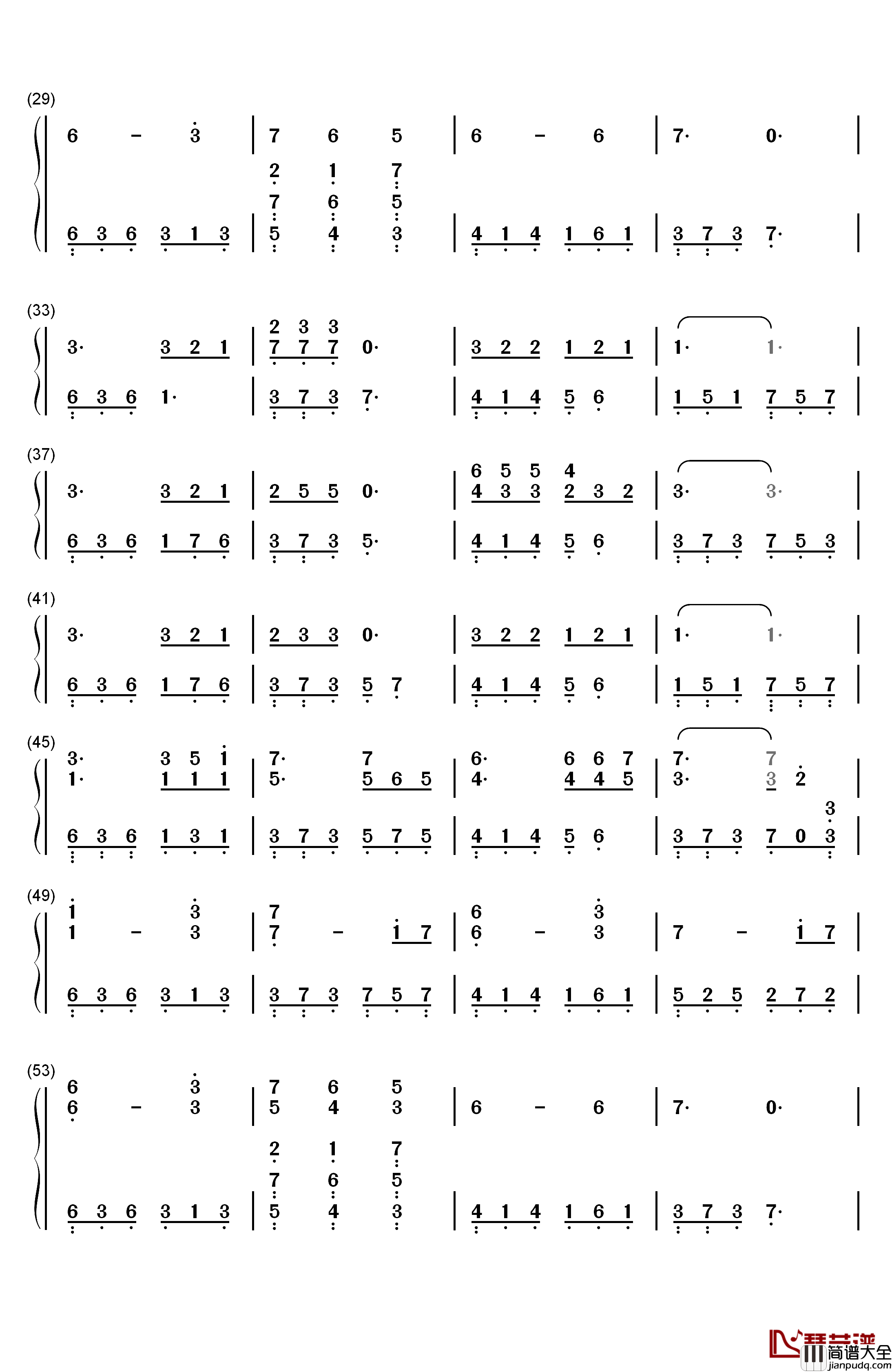 遗忘之前钢琴简谱_数字双手_徐佳莹