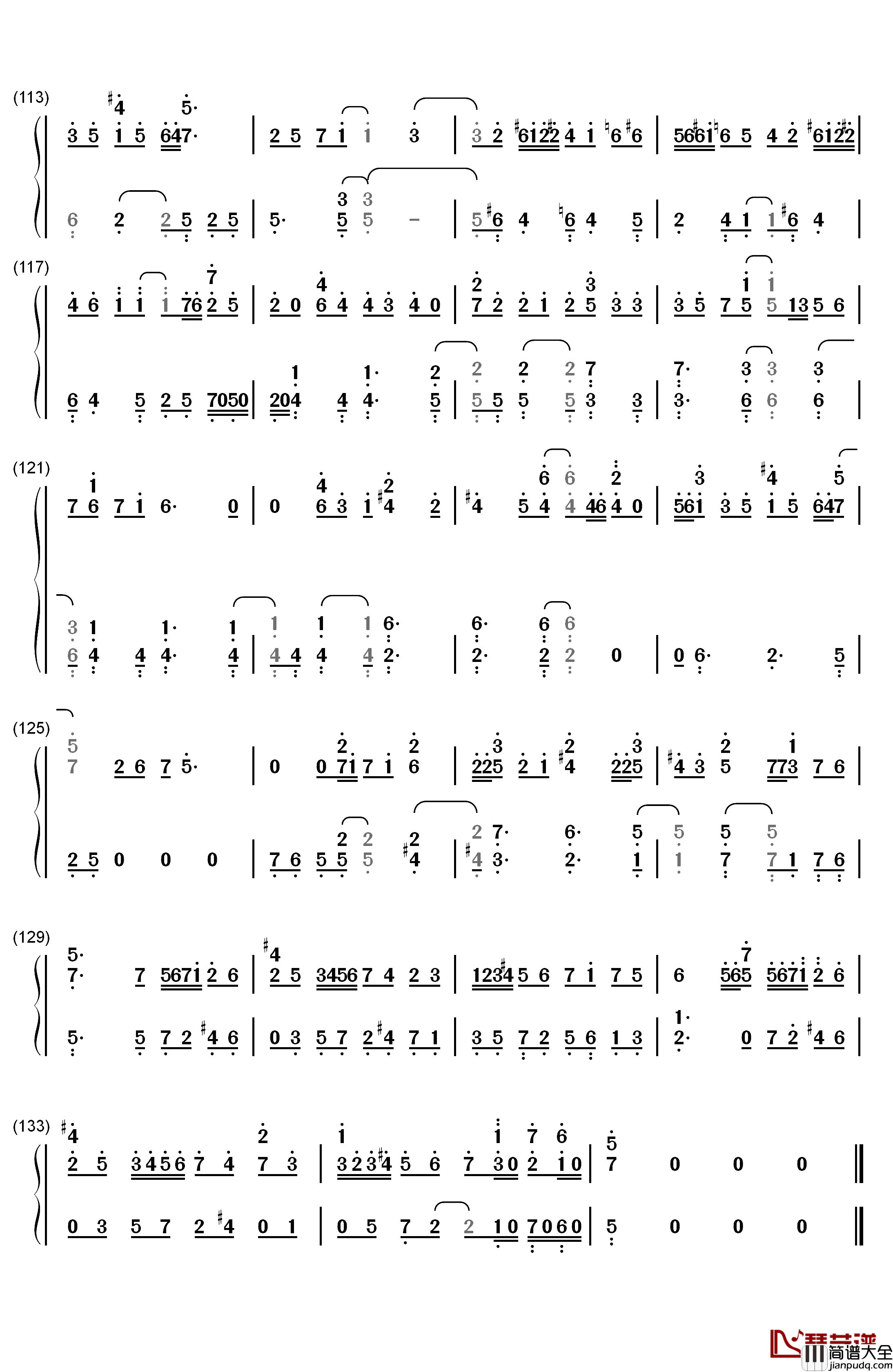 想为你而弹钢琴简谱_数字双手_乃木坂46