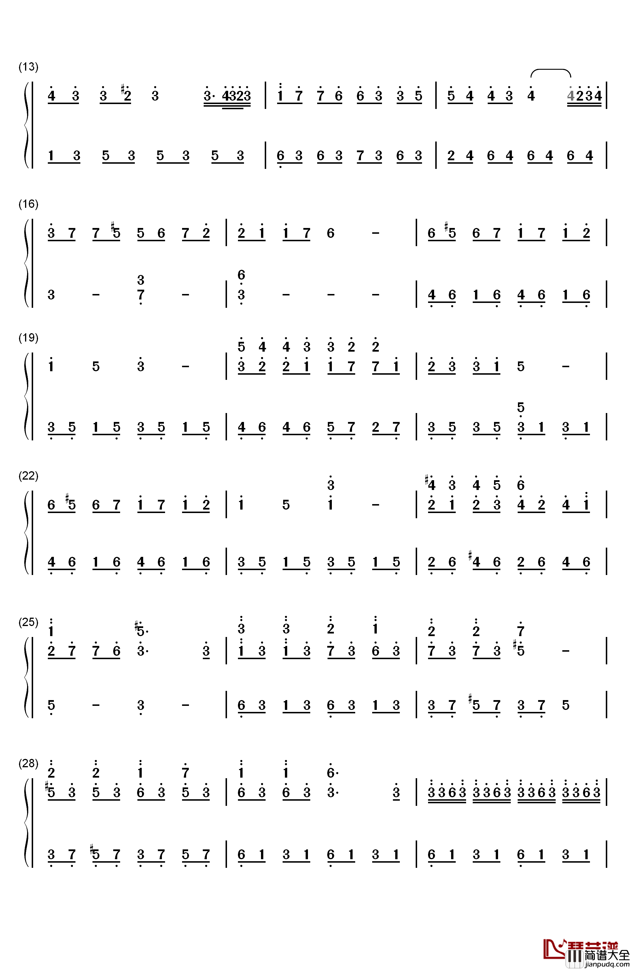 Passion钢琴简谱_数字双手_光宗信吉