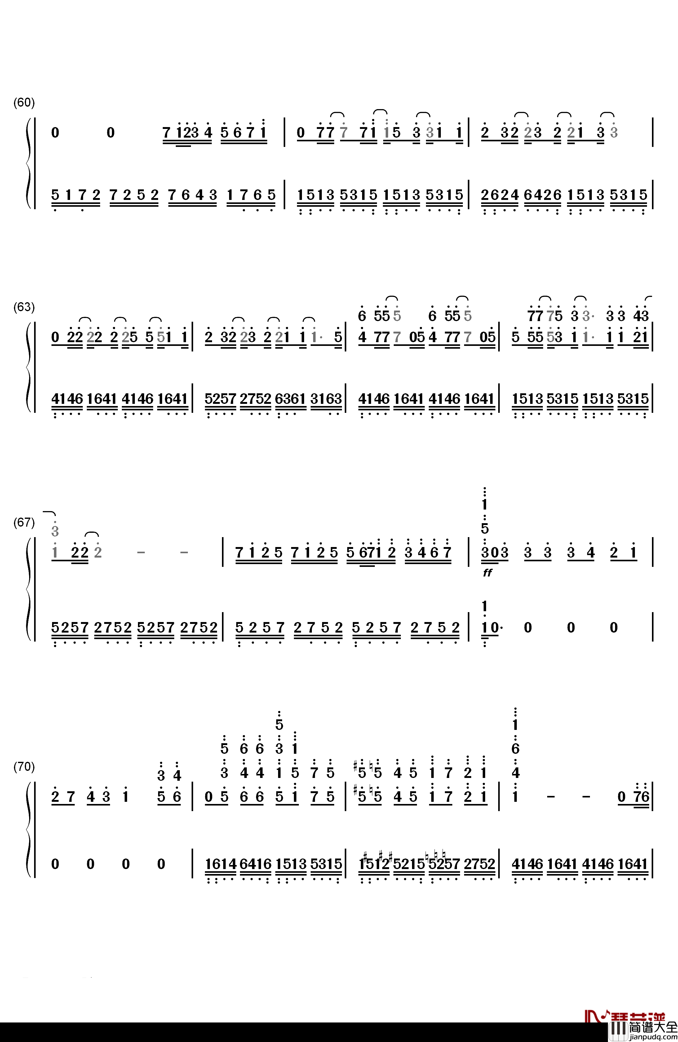 罪の名前钢琴简谱_数字双手_初音未来_Ryo