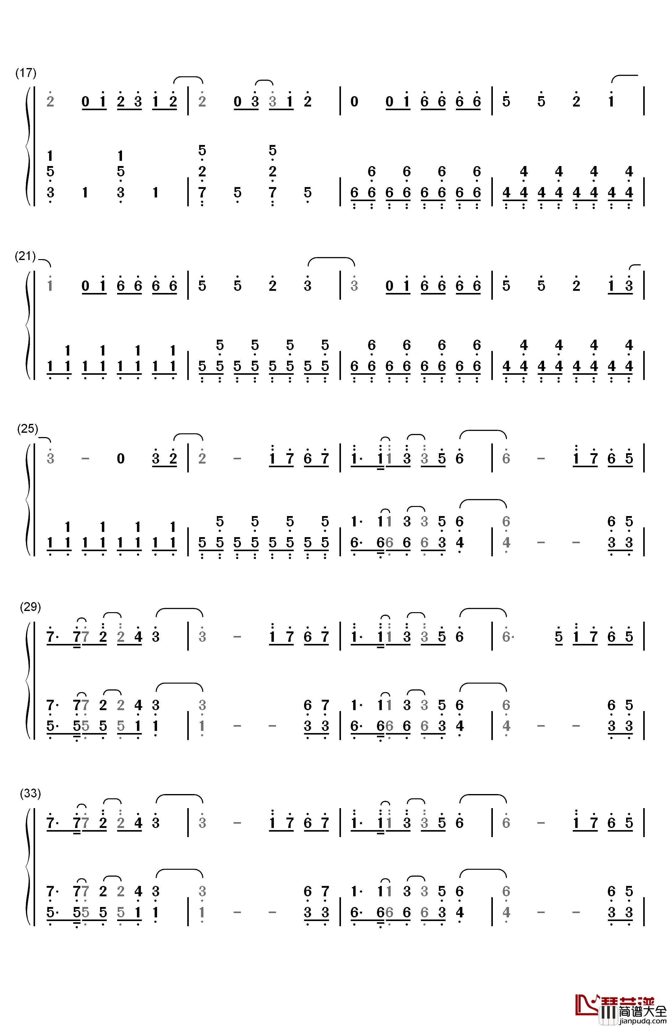 Neon_Lights钢琴简谱_数字双手_Demi_Lovato