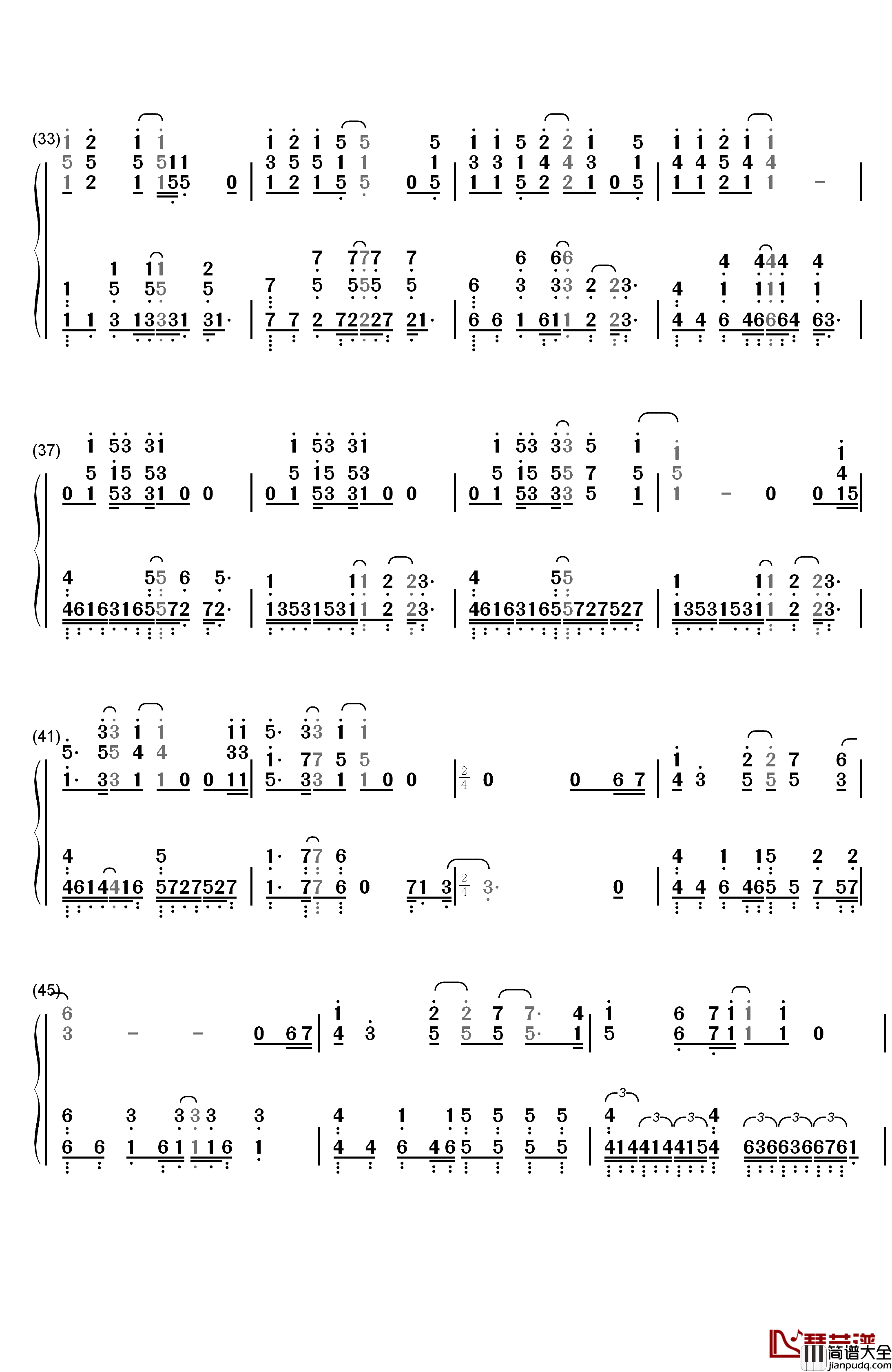 You're_Beautiful钢琴简谱_数字双手_James_Blunt