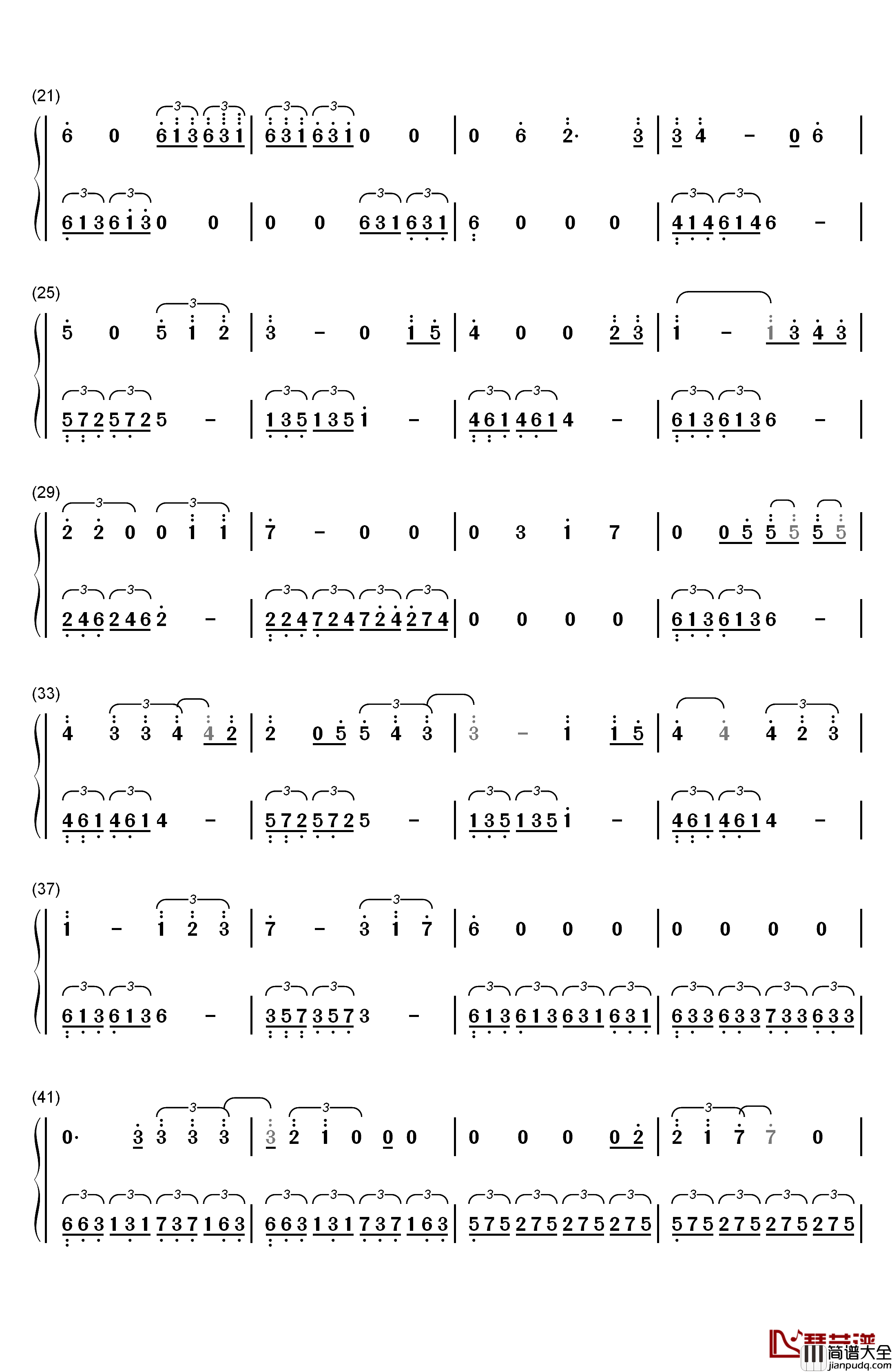 蓝色气球（Blue_Balloon）钢琴简谱_数字双手_马克西姆