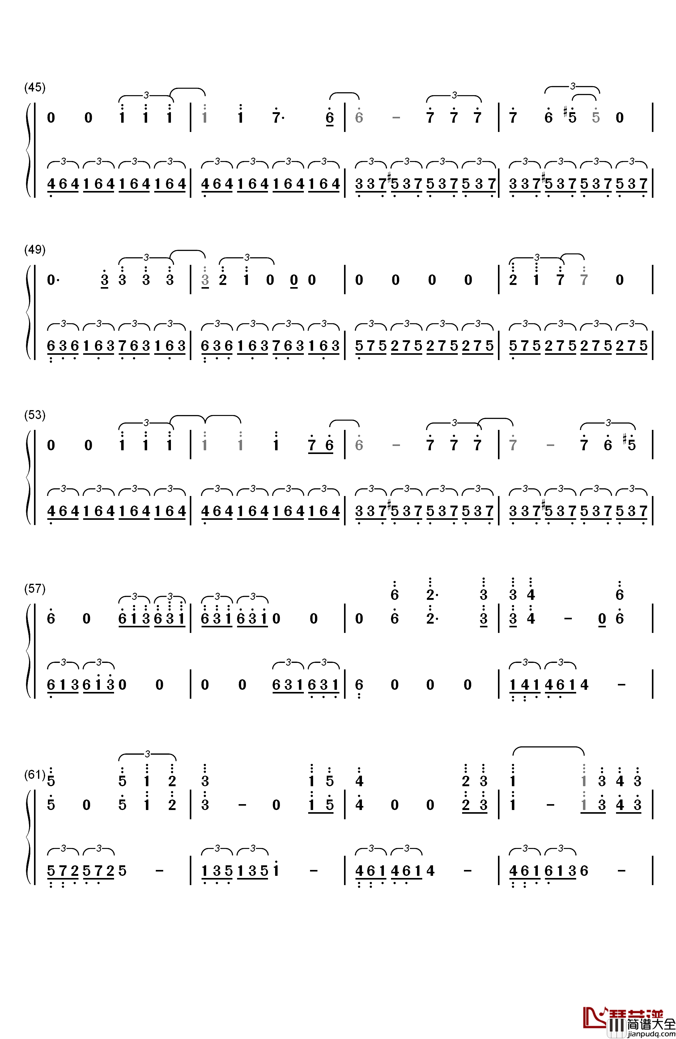 蓝色气球（Blue_Balloon）钢琴简谱_数字双手_马克西姆