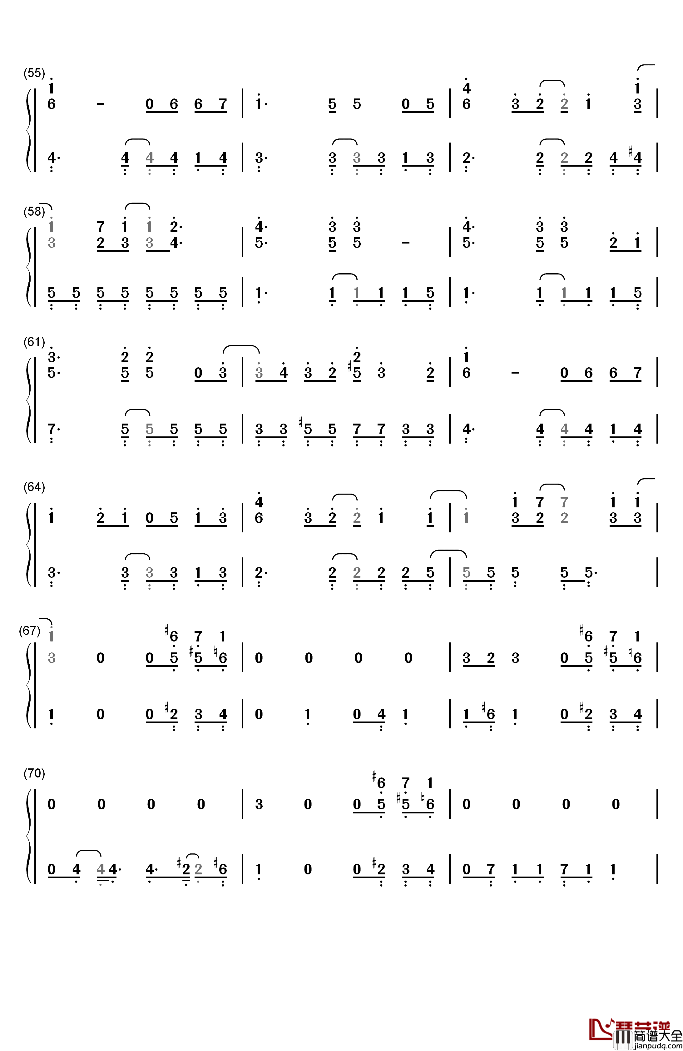 Change_The_World钢琴简谱_数字双手_V6