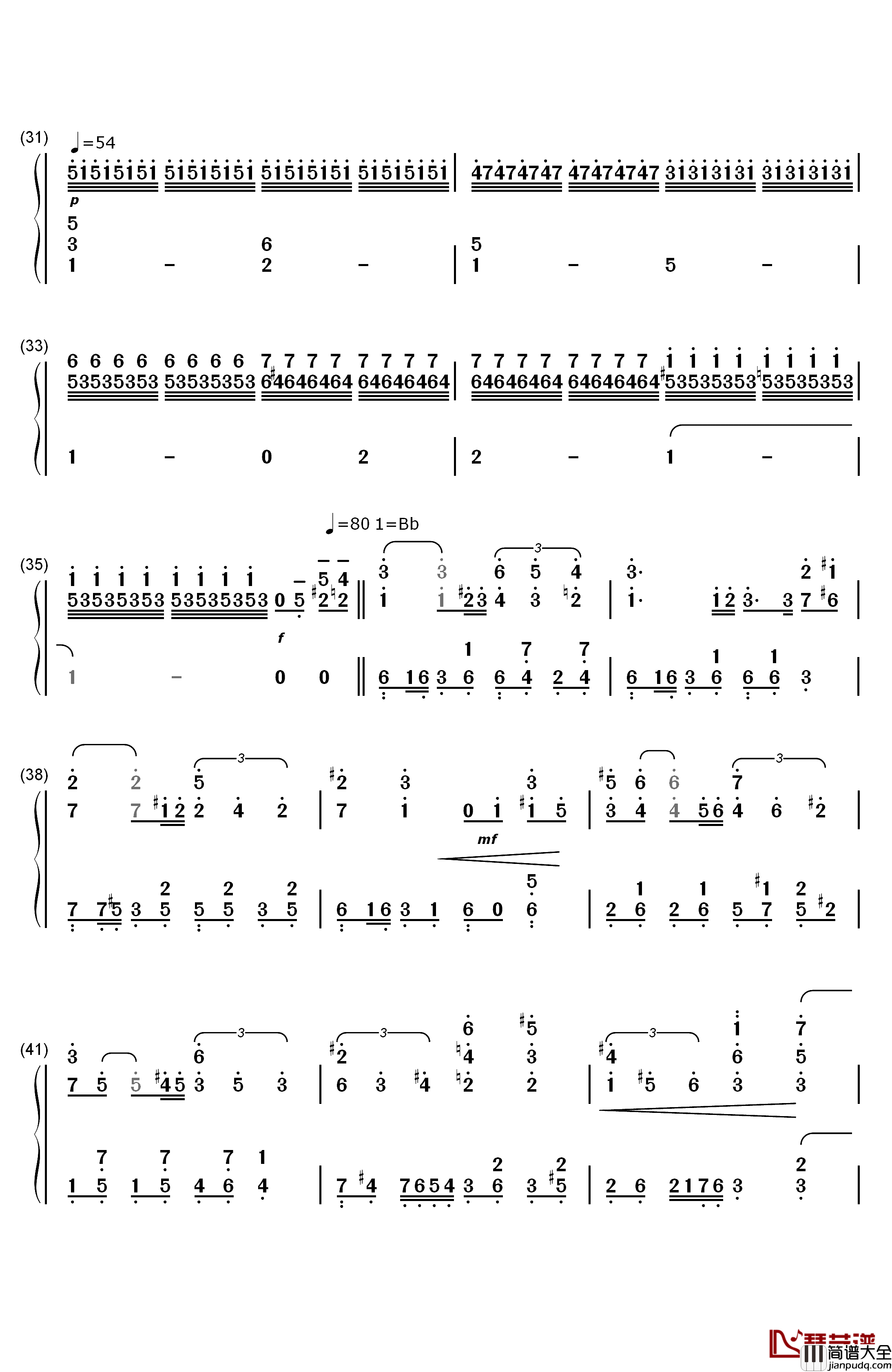 旅路（梦中飞行）钢琴简谱_数字双手_久石让_宫崎骏