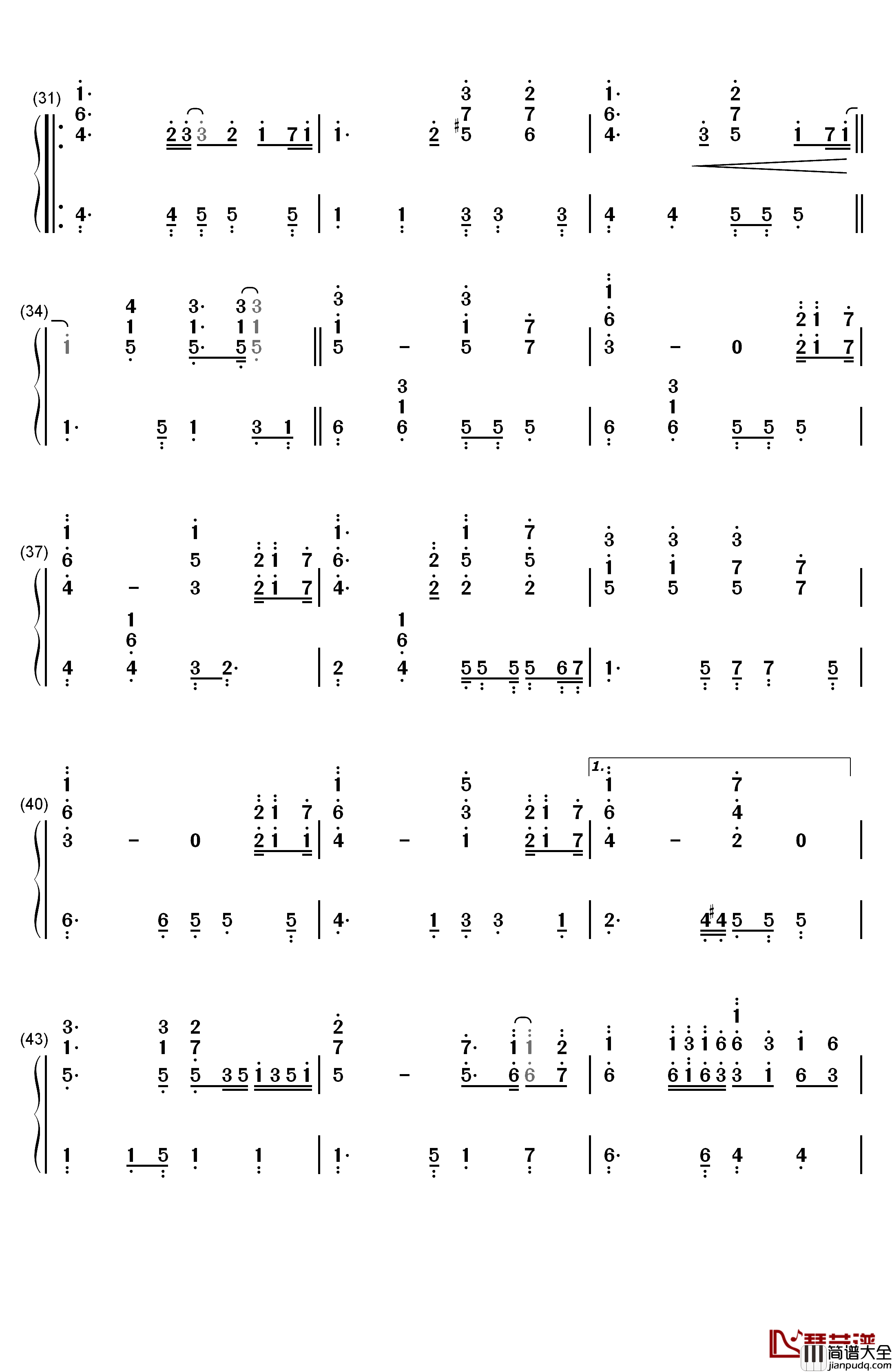 Endless_Rain钢琴简谱_数字双手_X_JAPAN