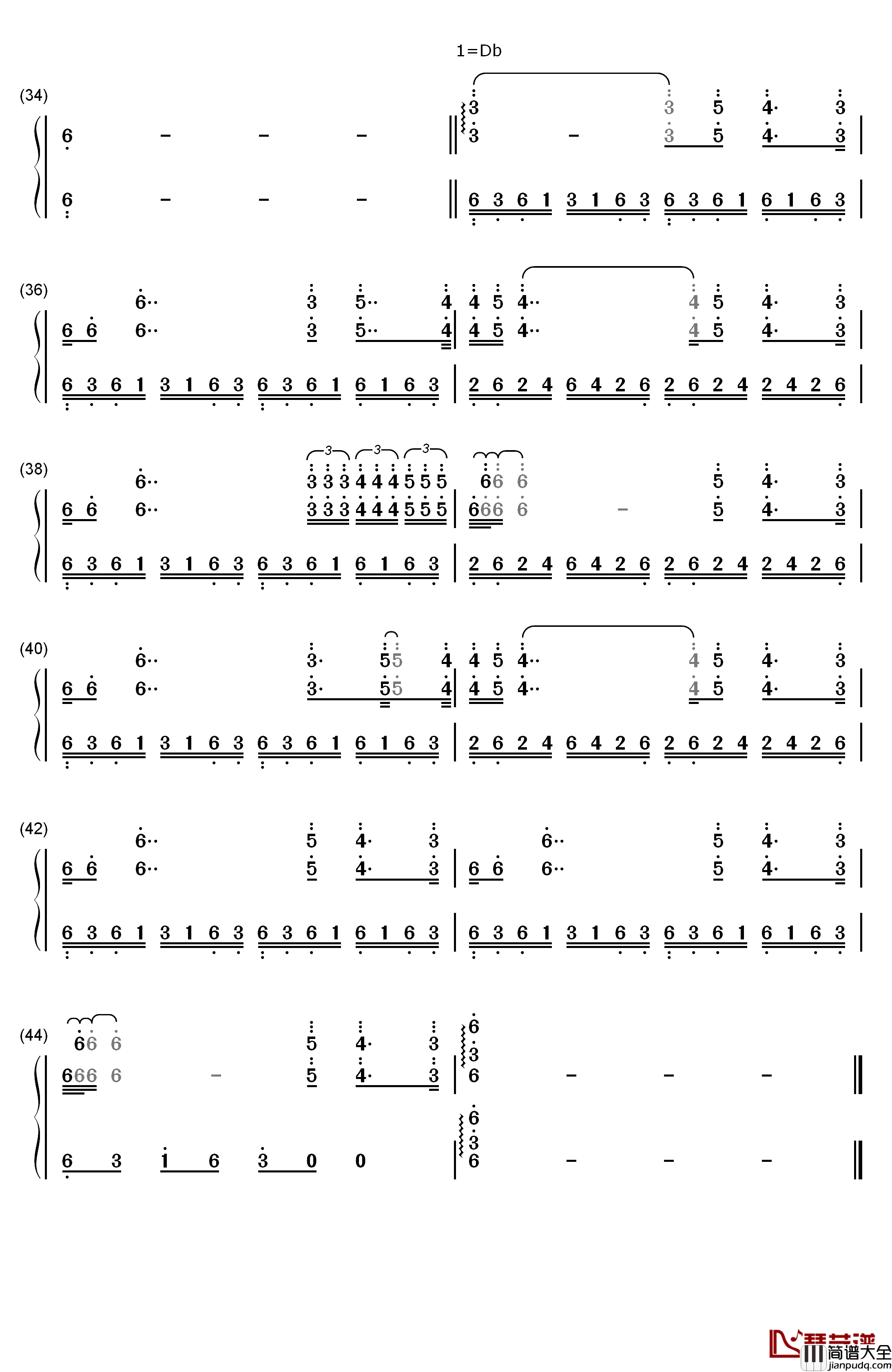 给母亲的信（梦里的故事）钢琴简谱_数字双手_理查德克莱德曼