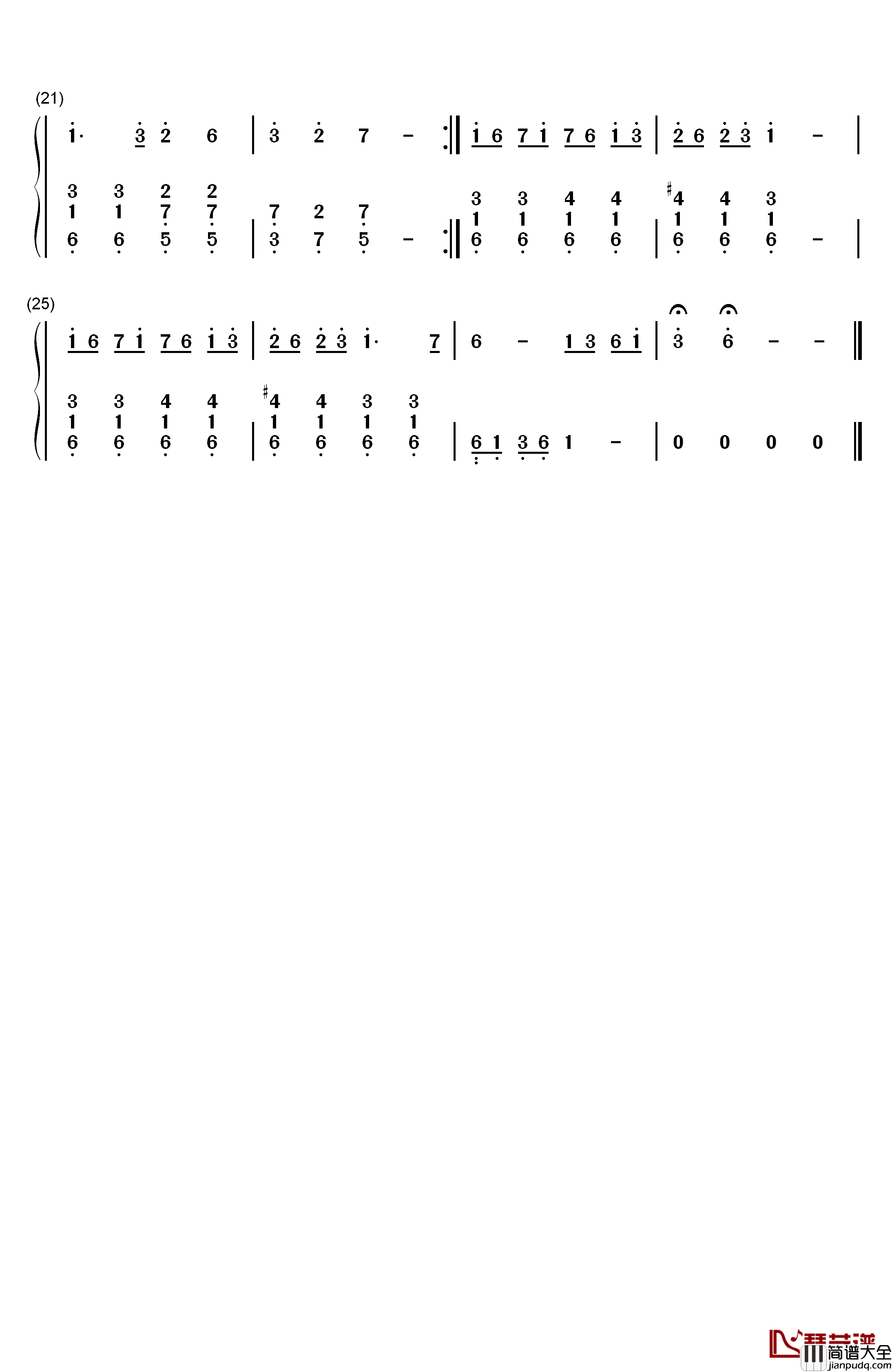 款款柔情钢琴简谱_数字双手_班得瑞