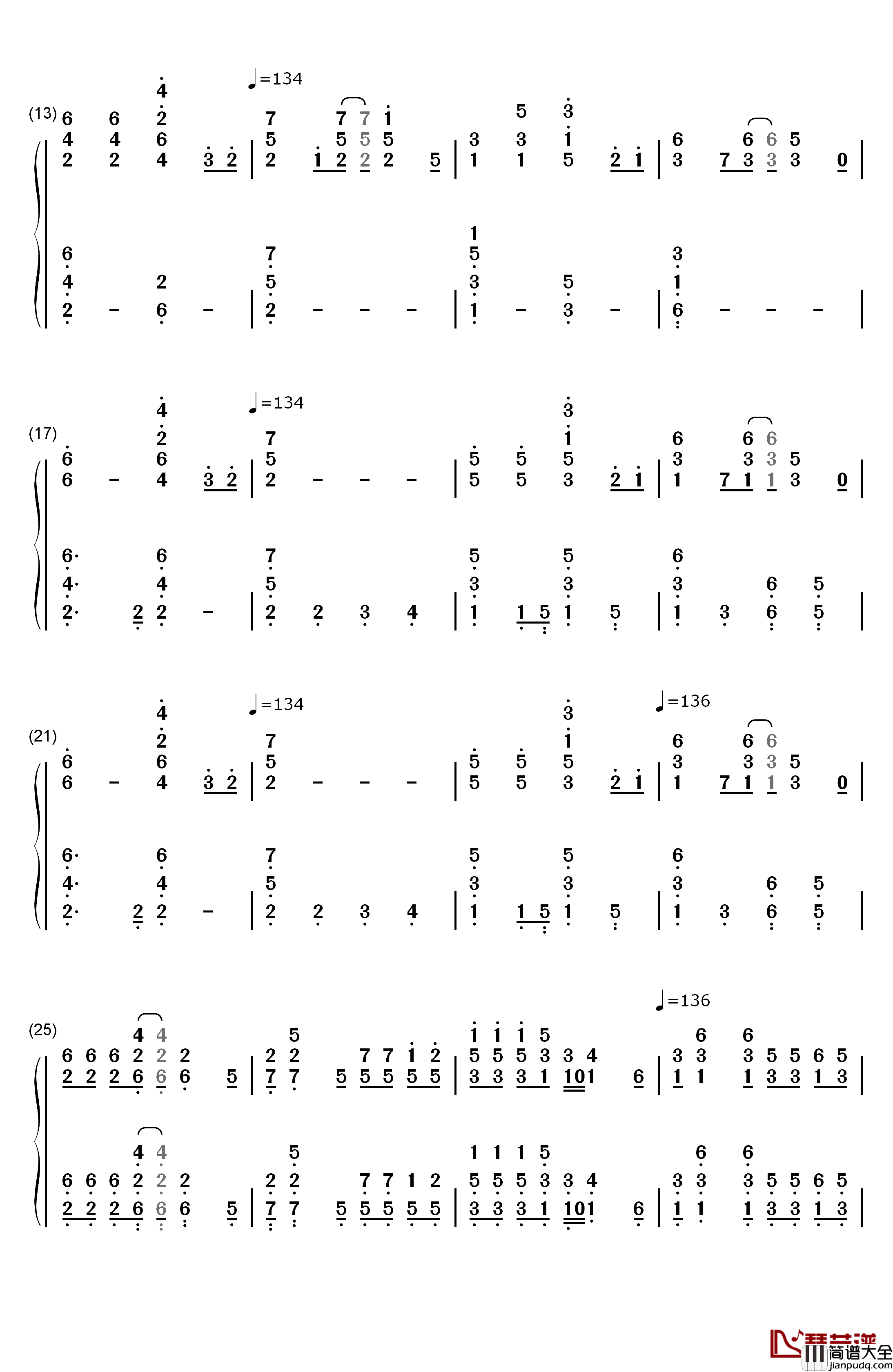 Feel_This_Moment钢琴简谱_数字双手_Pitbull_ft._Christina_Aguilera