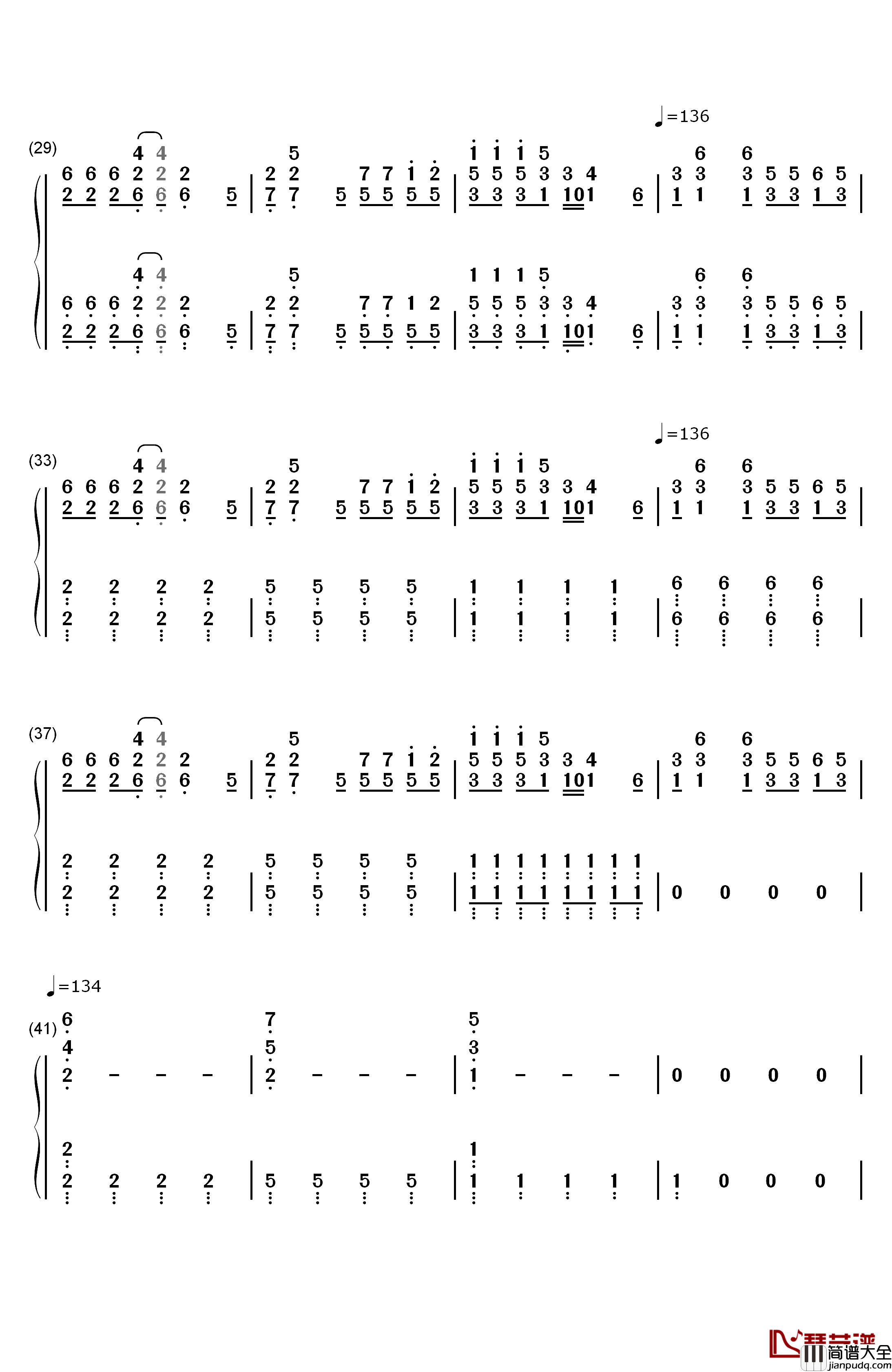 Feel_This_Moment钢琴简谱_数字双手_Pitbull_ft._Christina_Aguilera