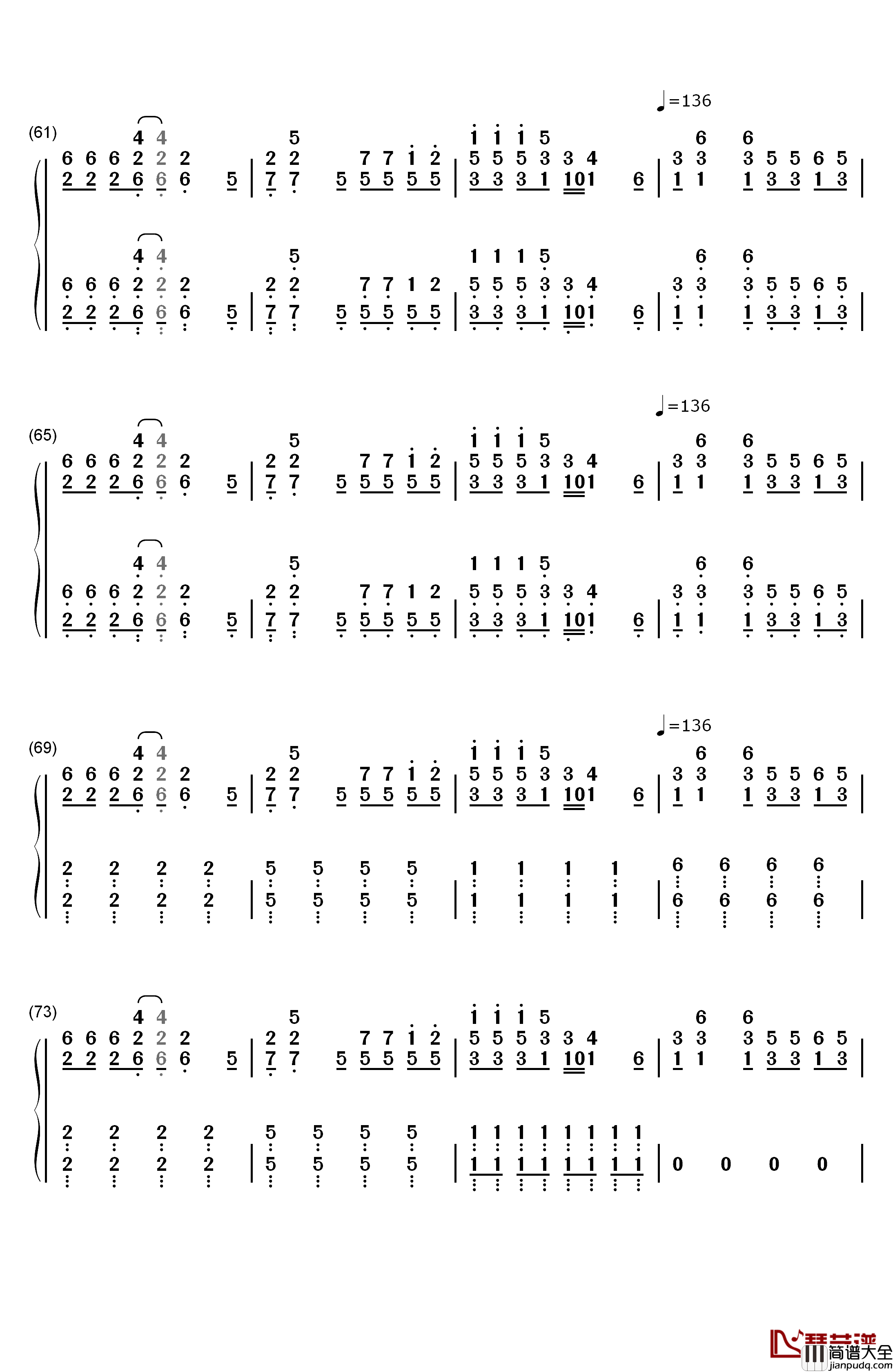 Feel_This_Moment钢琴简谱_数字双手_Pitbull_ft._Christina_Aguilera