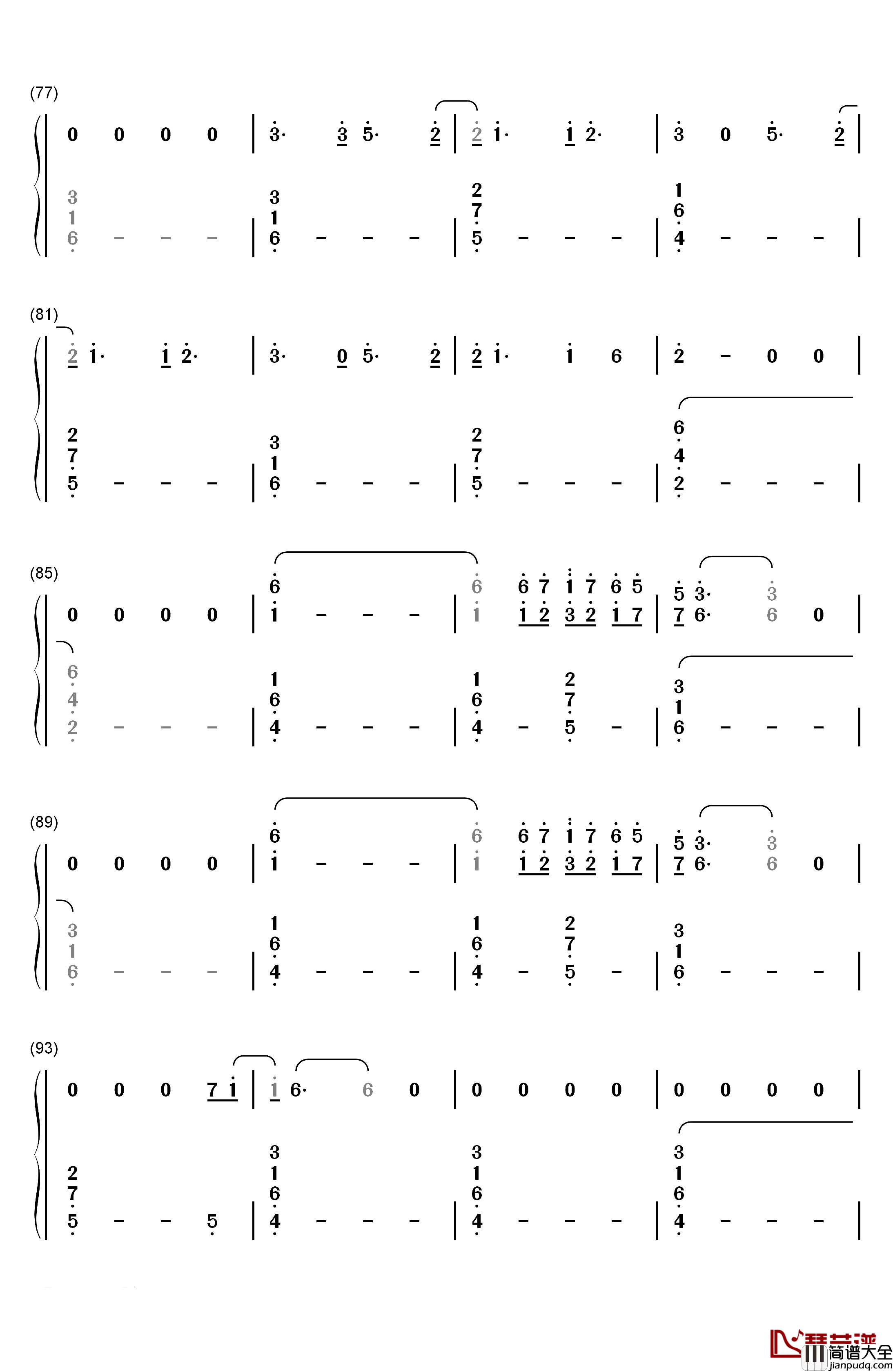 Six_Feet_Under钢琴简谱_数字双手_Billie_Eilish