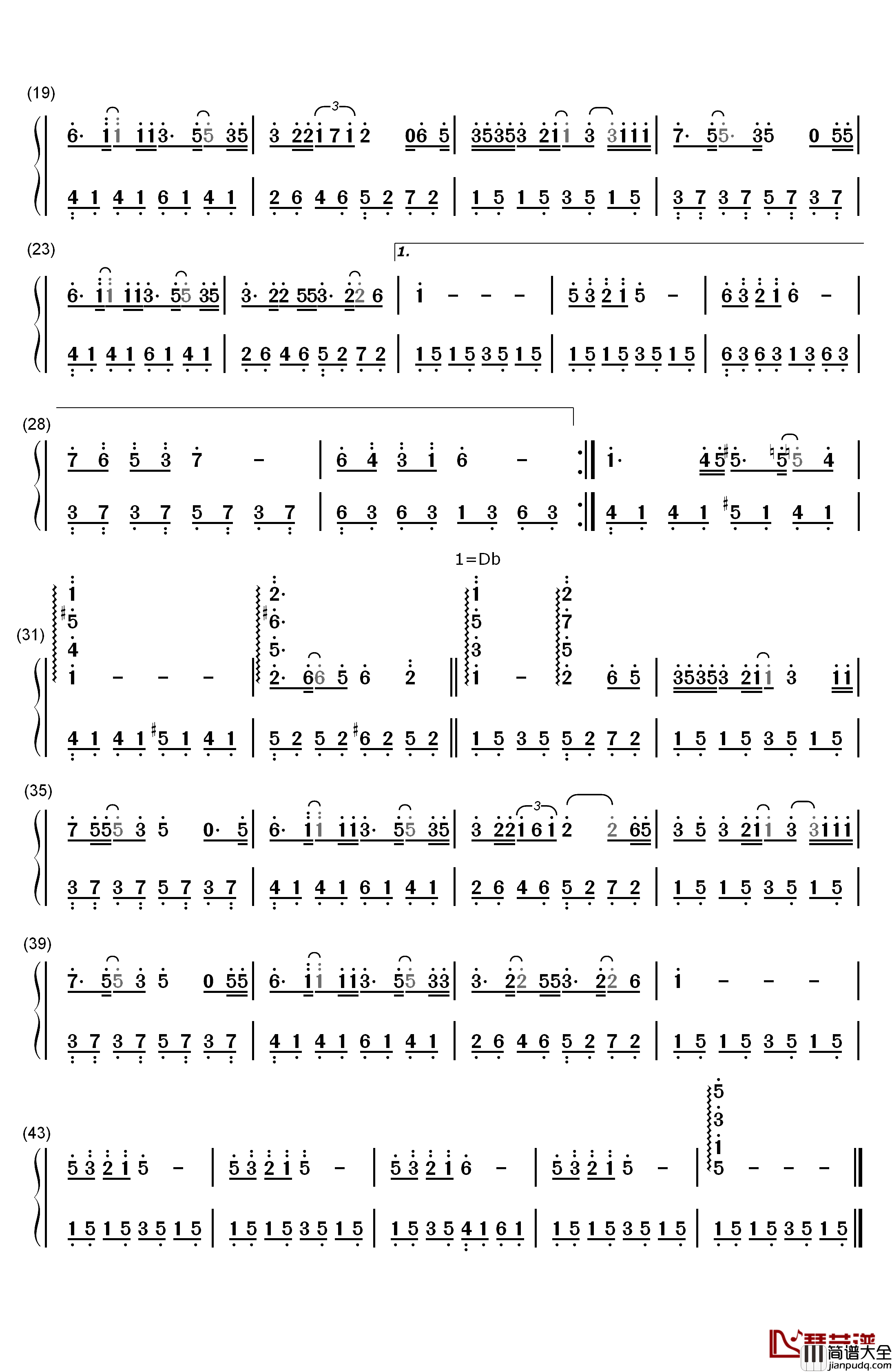 雪人钢琴简谱_数字双手_范晓萱