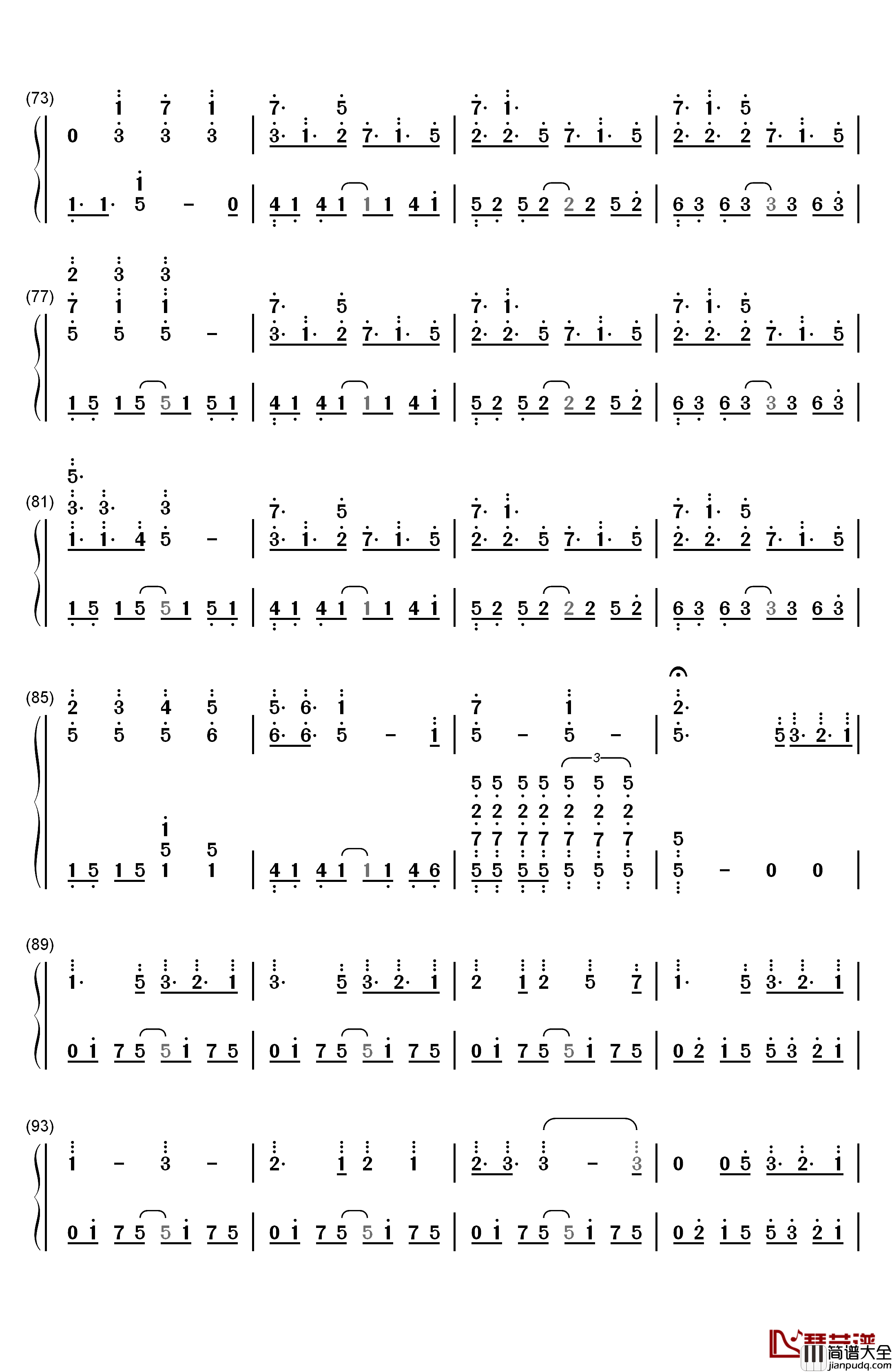 Dear钢琴简谱_数字双手_初音未来_19's_Sound_Factory