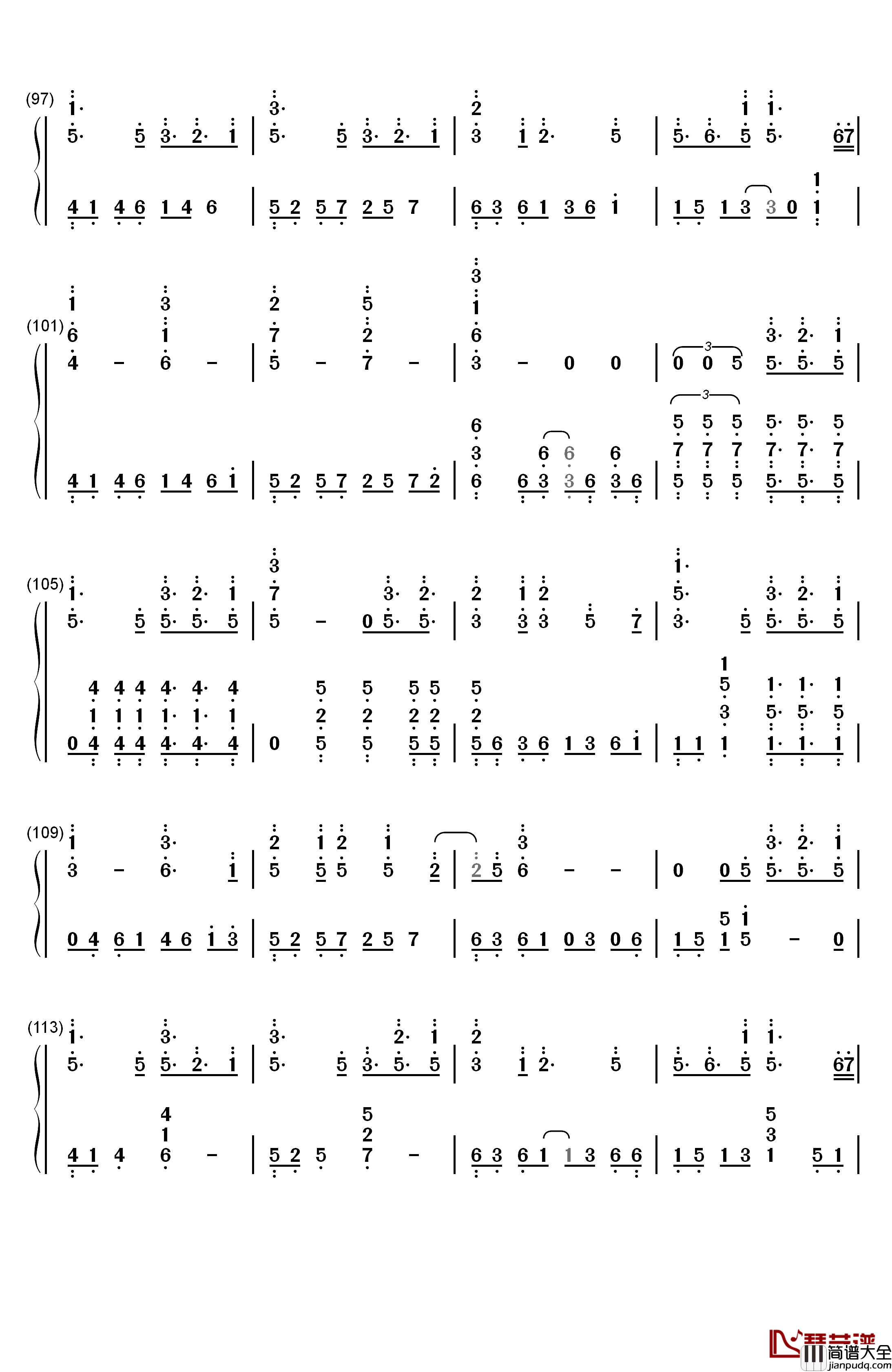 Dear钢琴简谱_数字双手_初音未来_19's_Sound_Factory