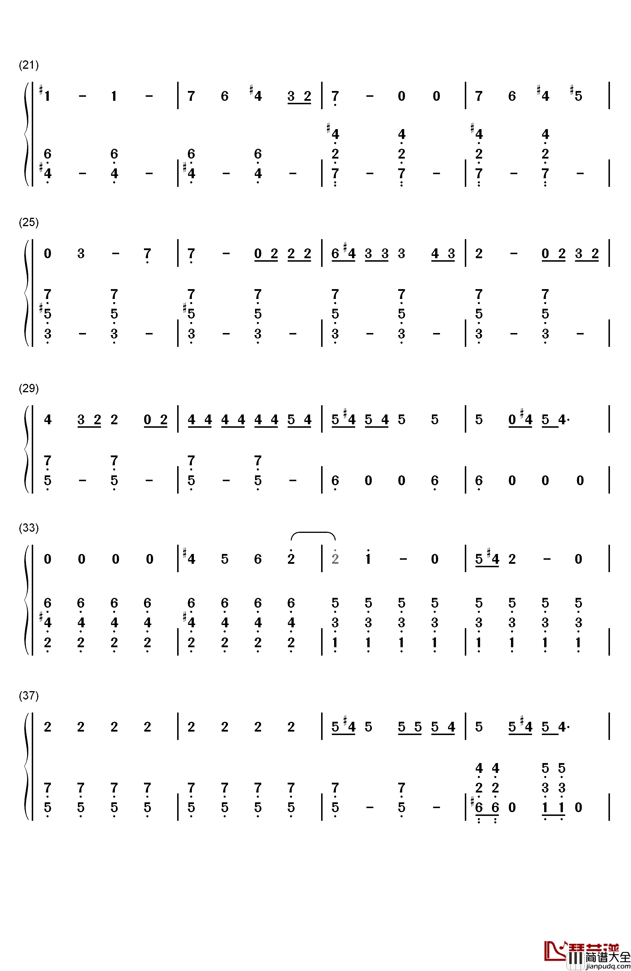 Gorilla钢琴简谱_数字双手_Bruno_Mars