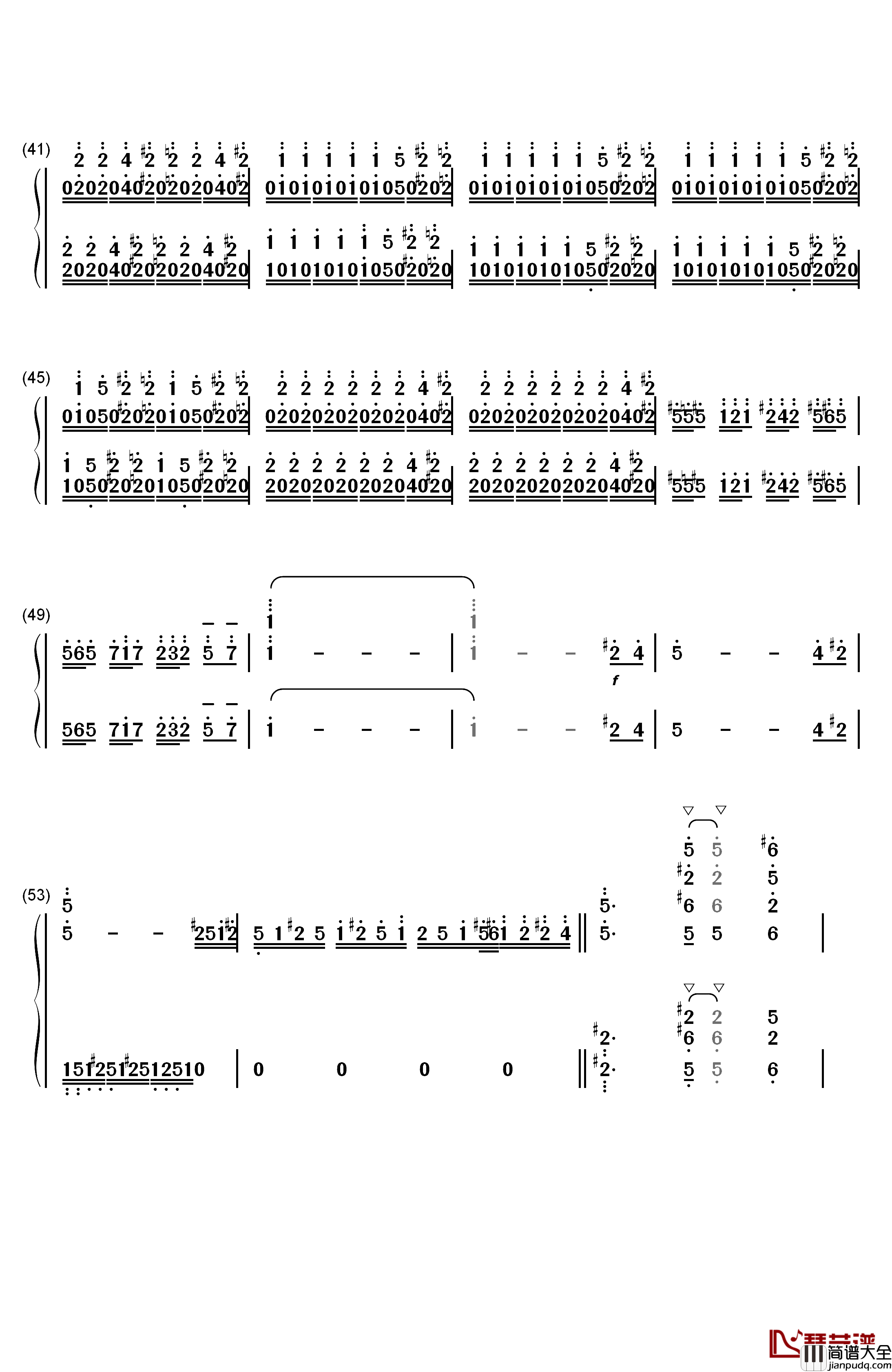 蜂鸟(Kolibre)钢琴简谱_数字双手_马克西姆_Maksim