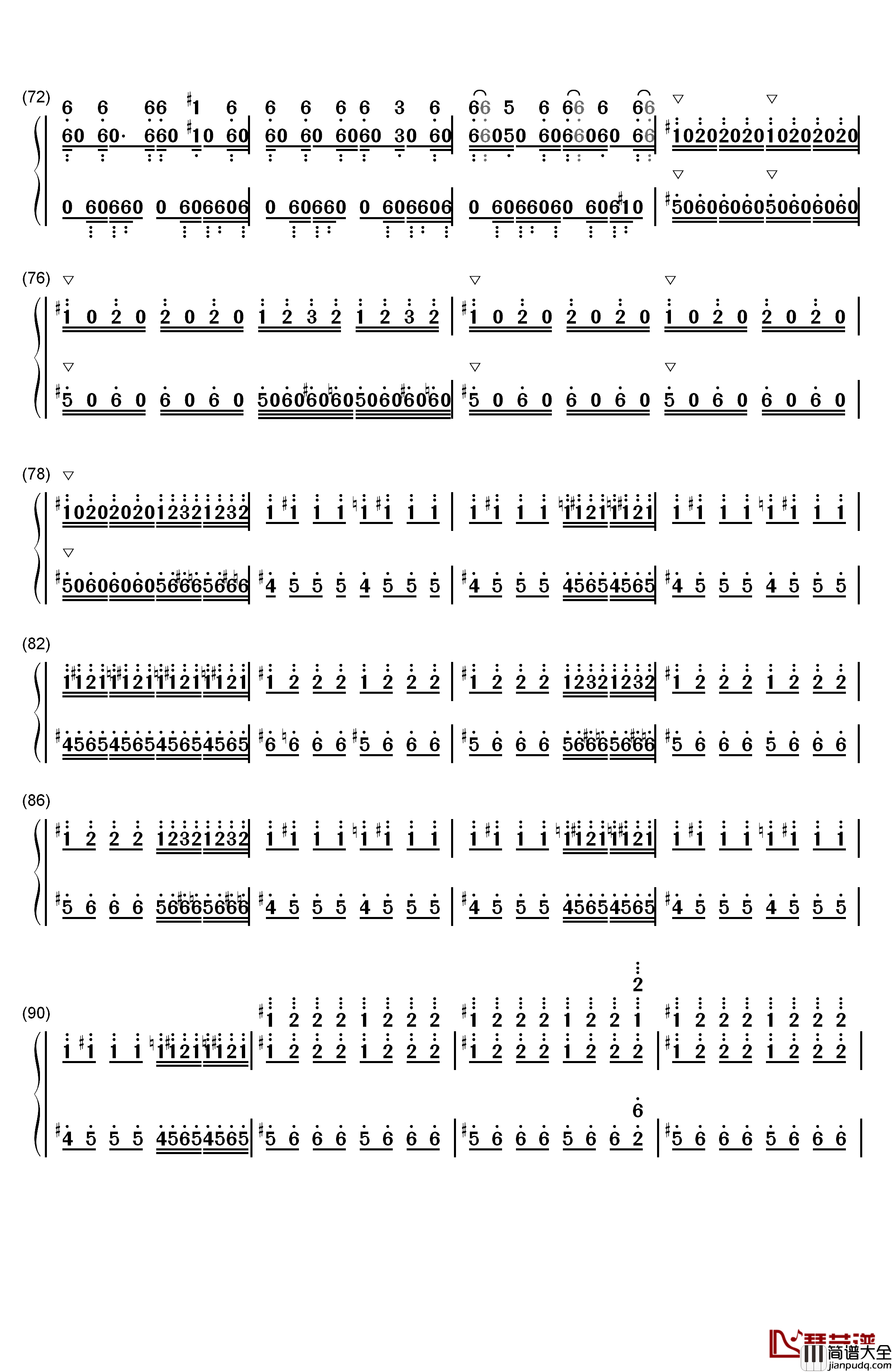蜂鸟(Kolibre)钢琴简谱_数字双手_马克西姆_Maksim