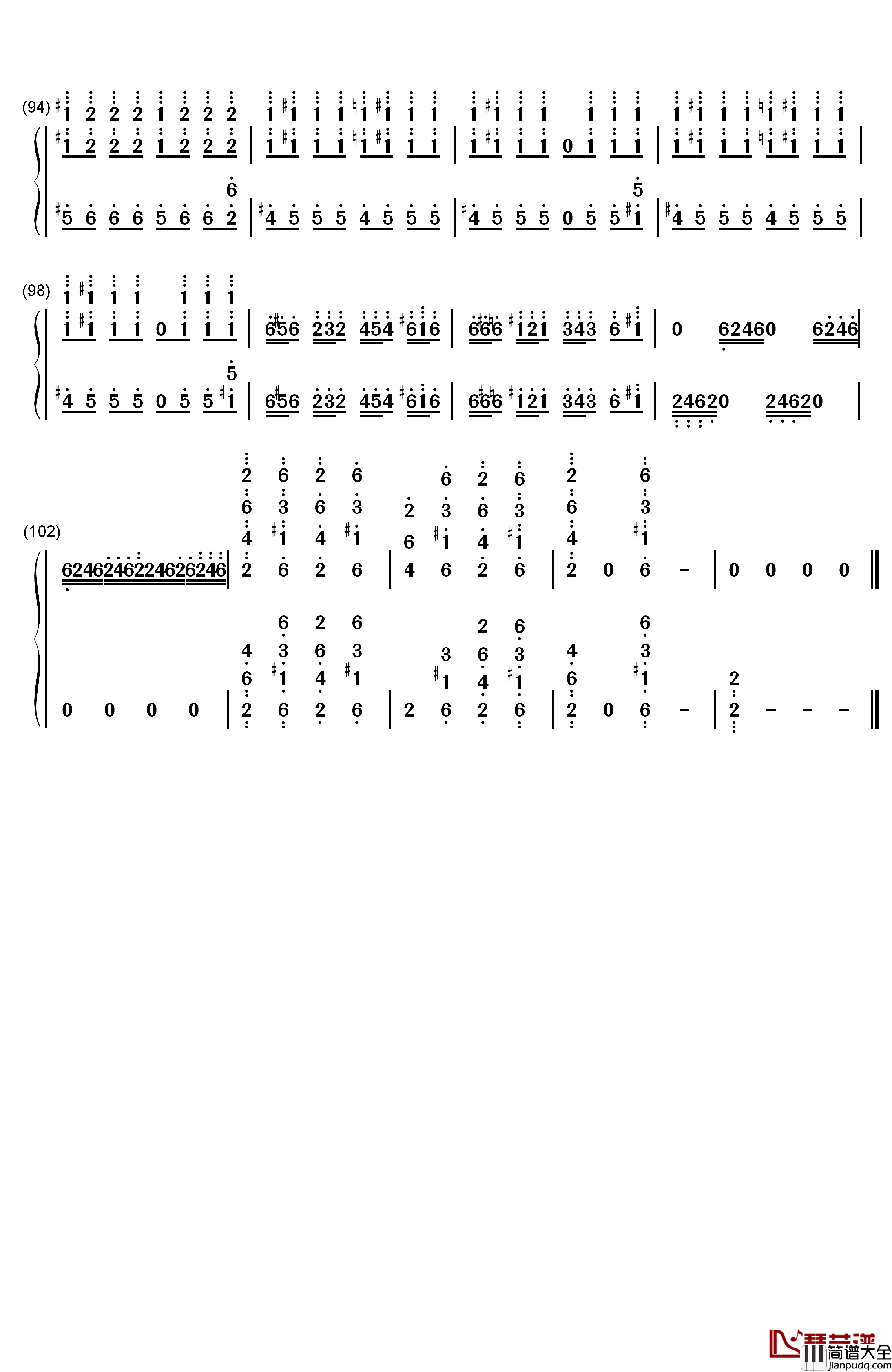 蜂鸟(Kolibre)钢琴简谱_数字双手_马克西姆_Maksim