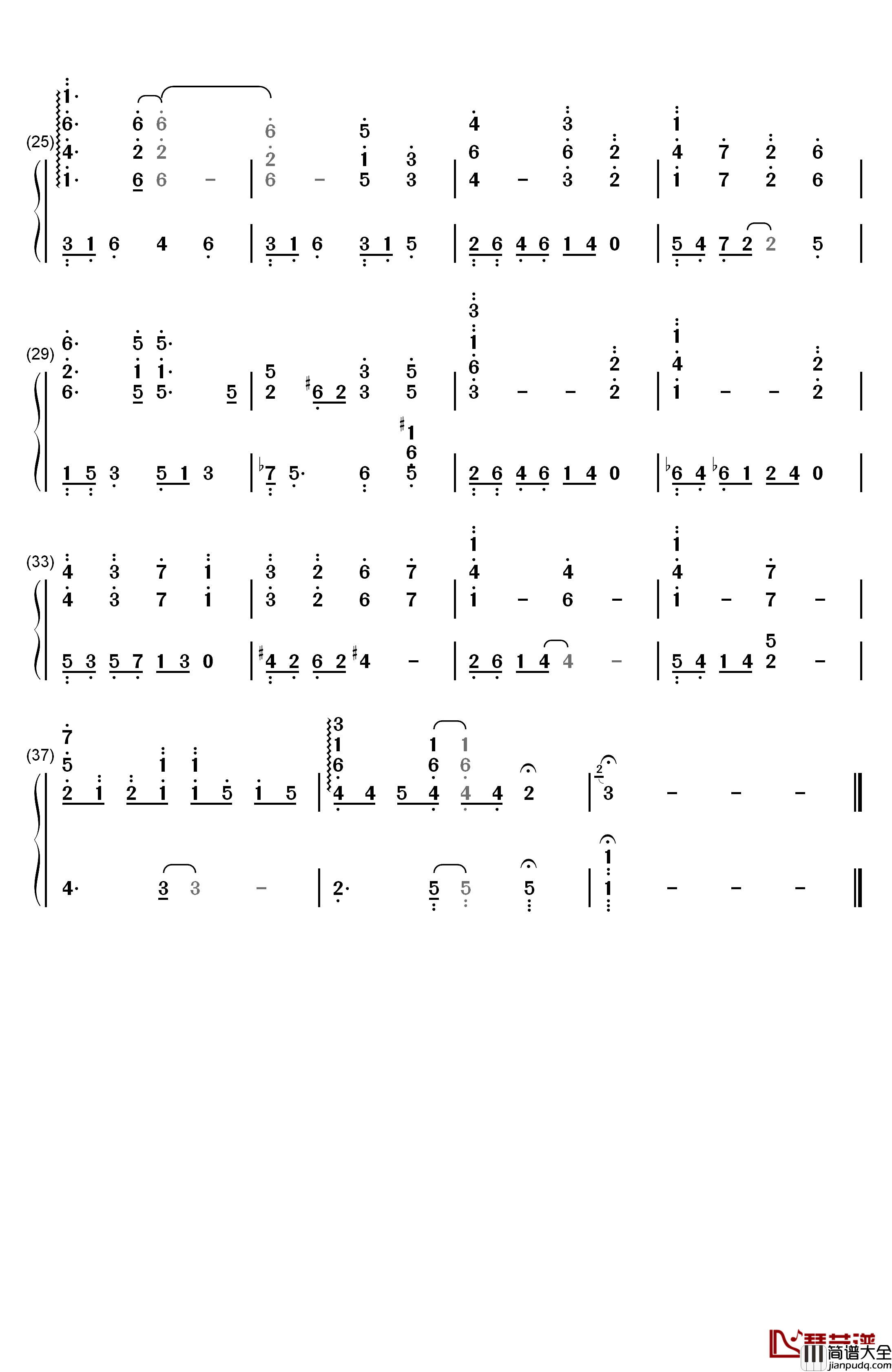 In_Memories钢琴简谱_数字双手_主君的太阳