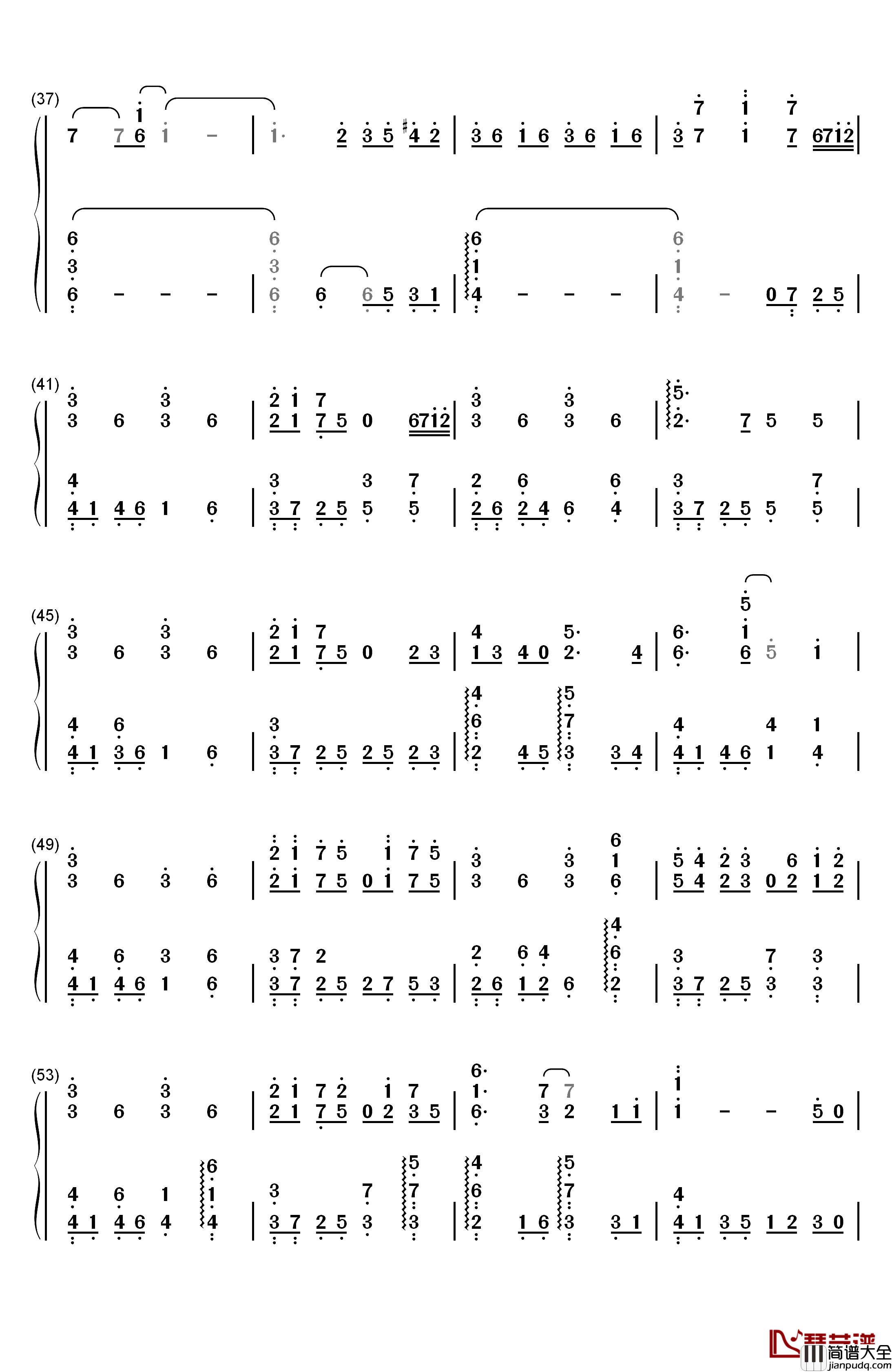 后悔之路钢琴简谱_数字双手_Maple_Story