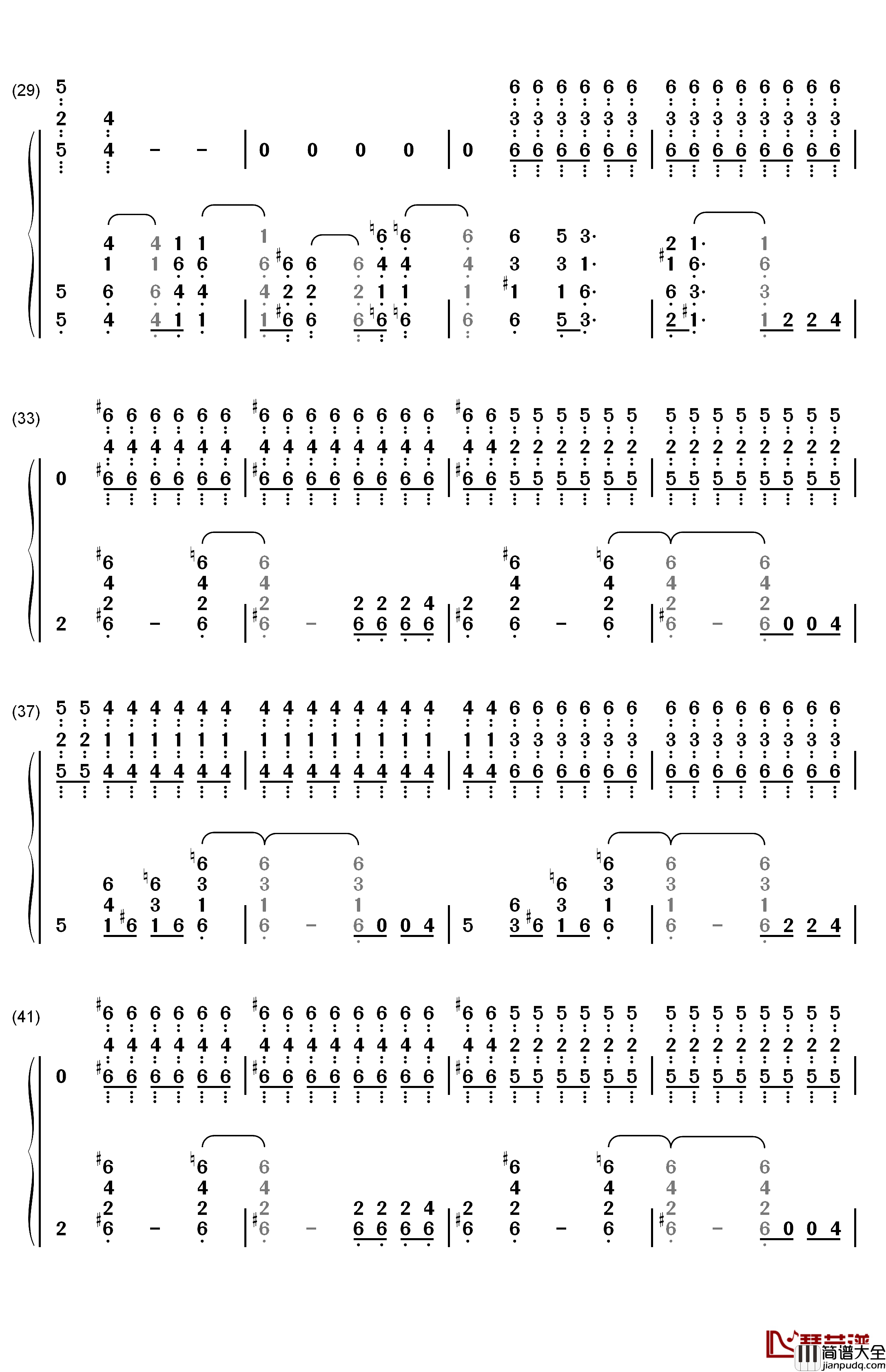 Locked_Out_Of_Heaven钢琴简谱_数字双手_Bruno_Mars