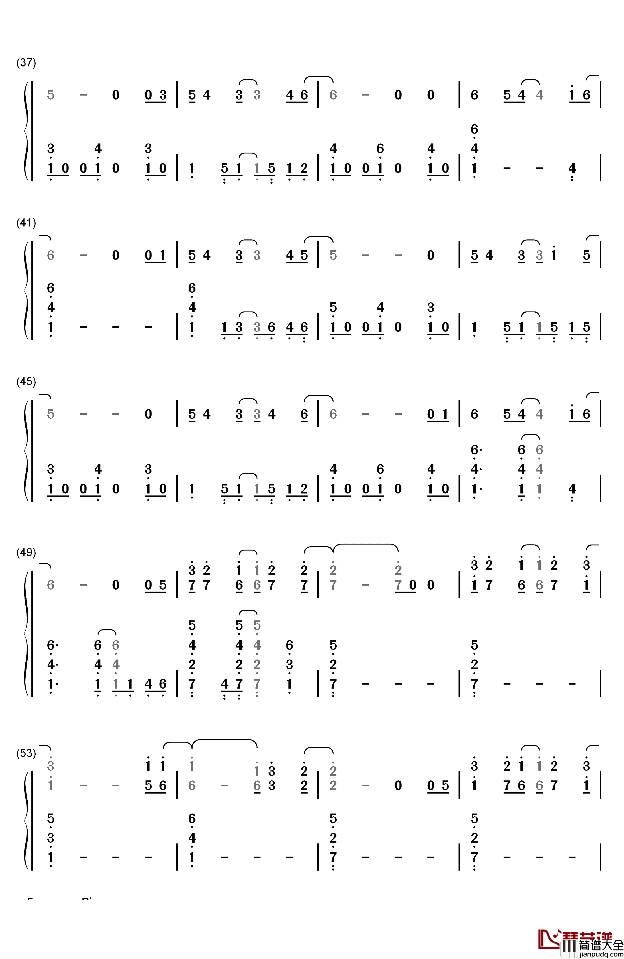 I_Remember_You钢琴简谱_数字双手_Tom_Chaplin