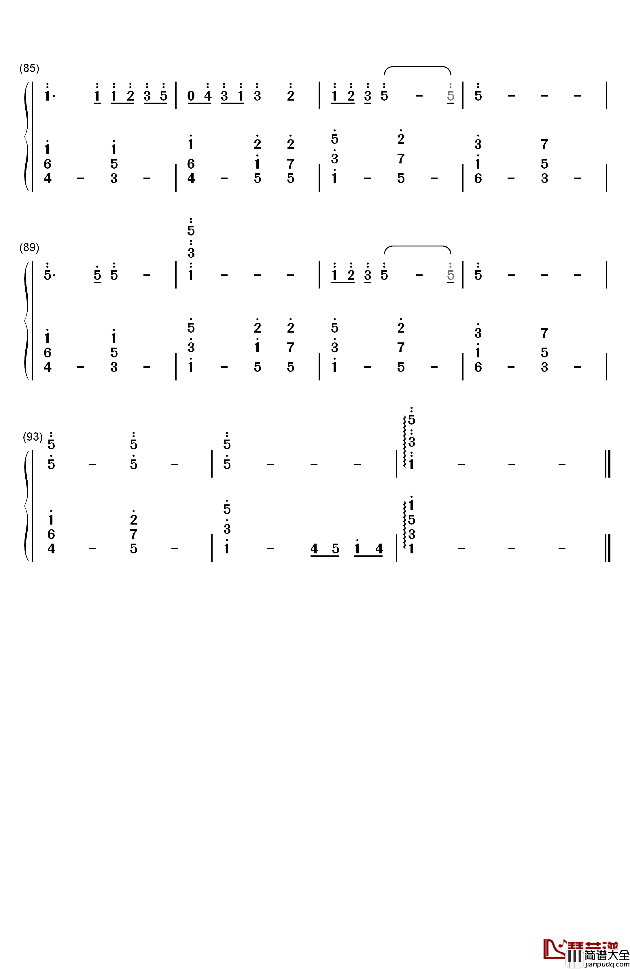 心を开いて钢琴简谱_数字双手_ZARD